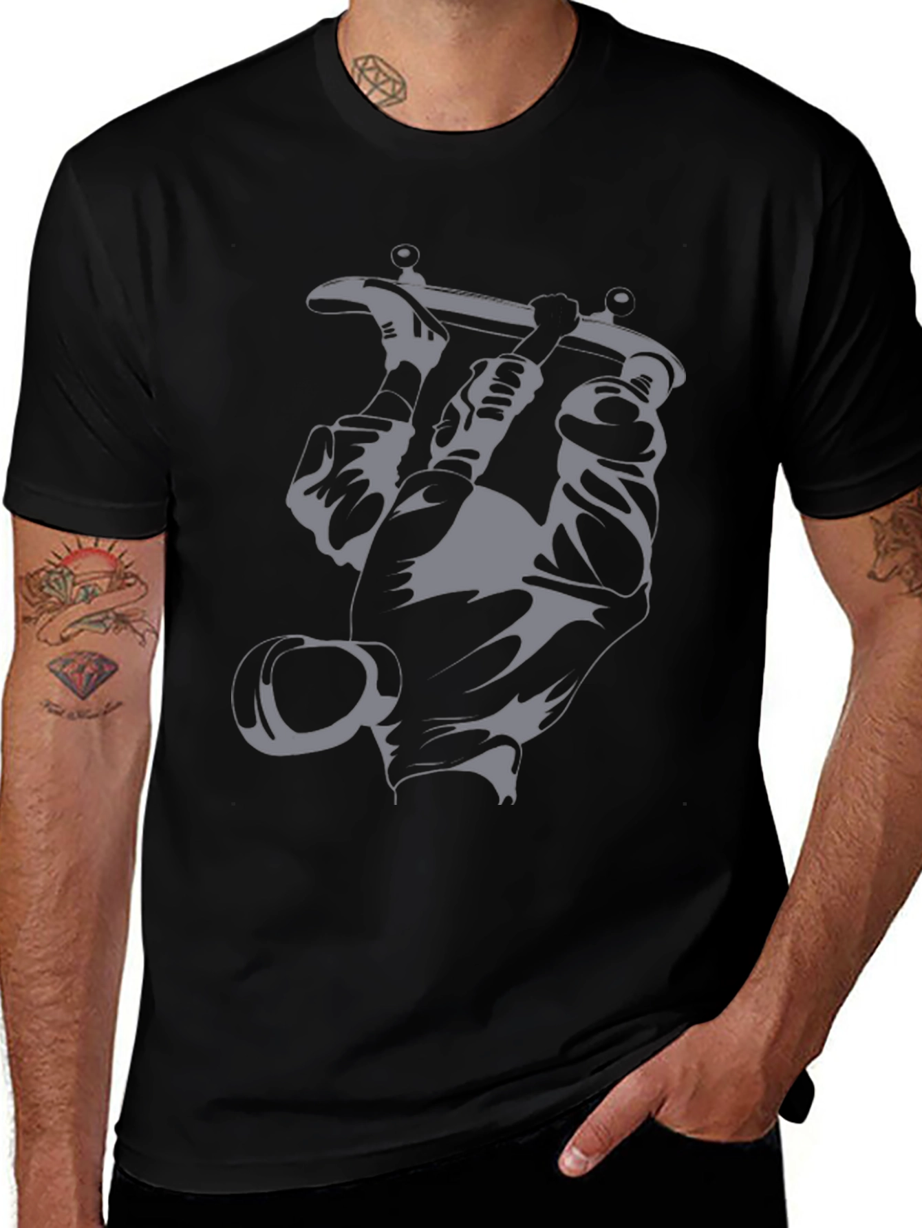 Mens Graphic Tee - Skateboard Design