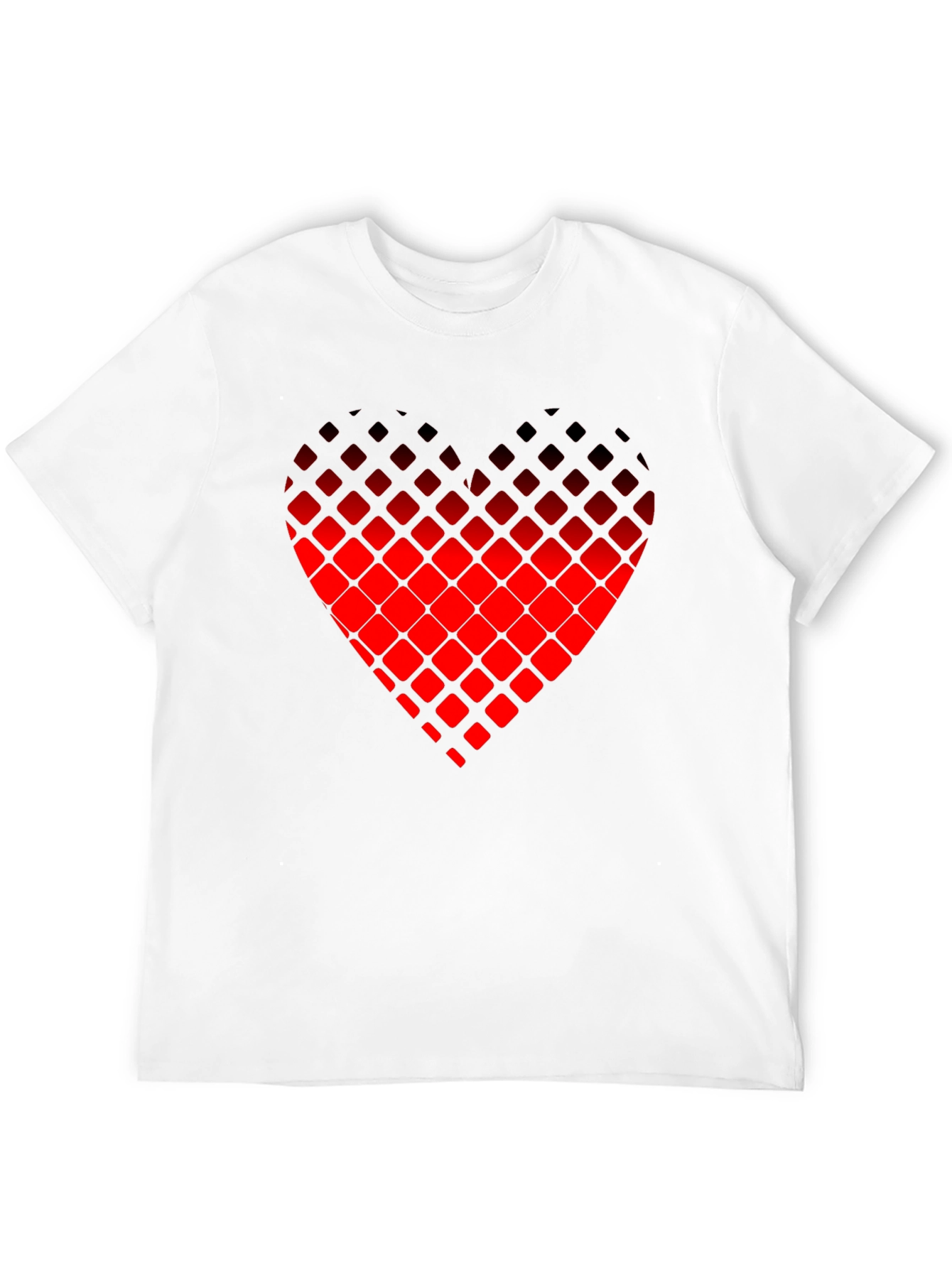 Pixelated Heart Graphic Tee - Black Casual Shirt