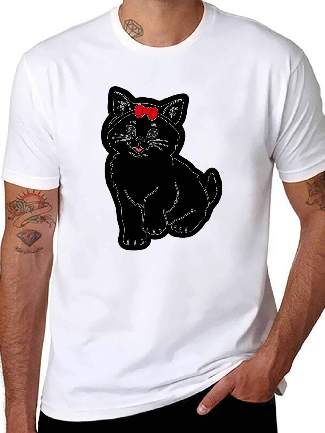 Cute Cat T-Shirt with Bow