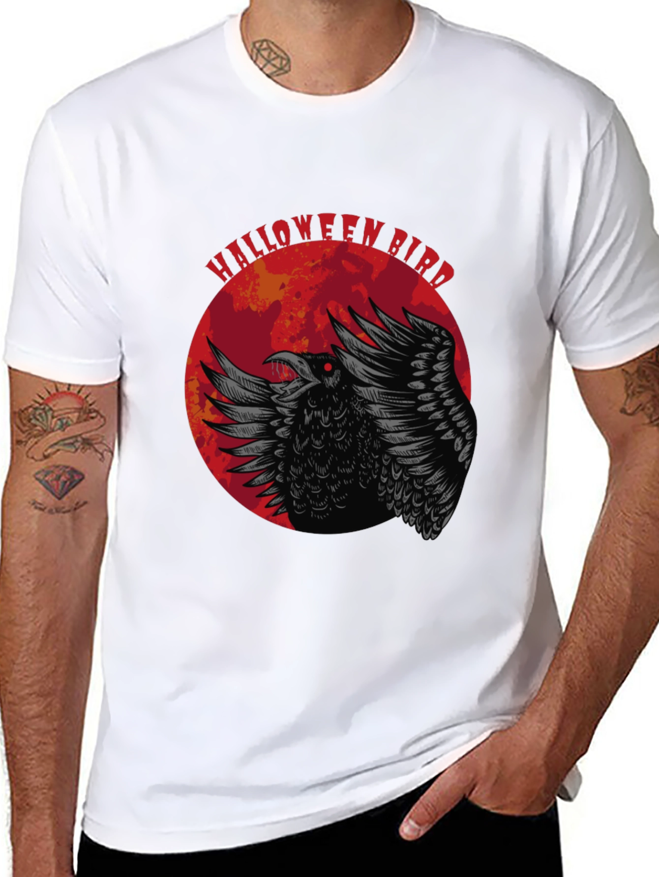 Halloween Bird T-Shirt - Raven Graphic Tee