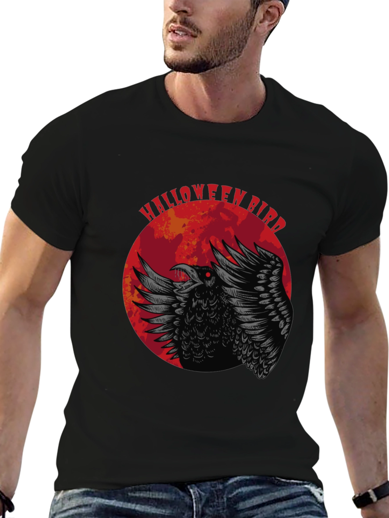 Halloween Bird T-Shirt - Raven Graphic Tee