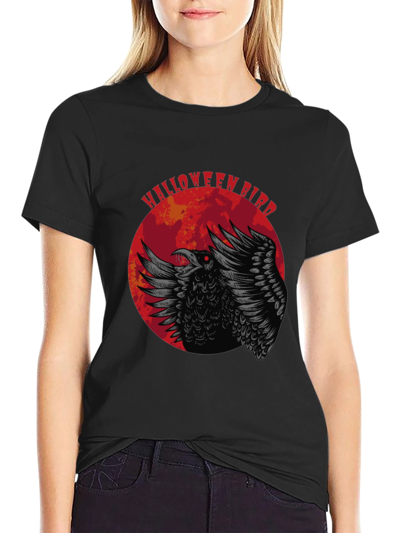 Halloween Bird T-Shirt - Raven Graphic Tee