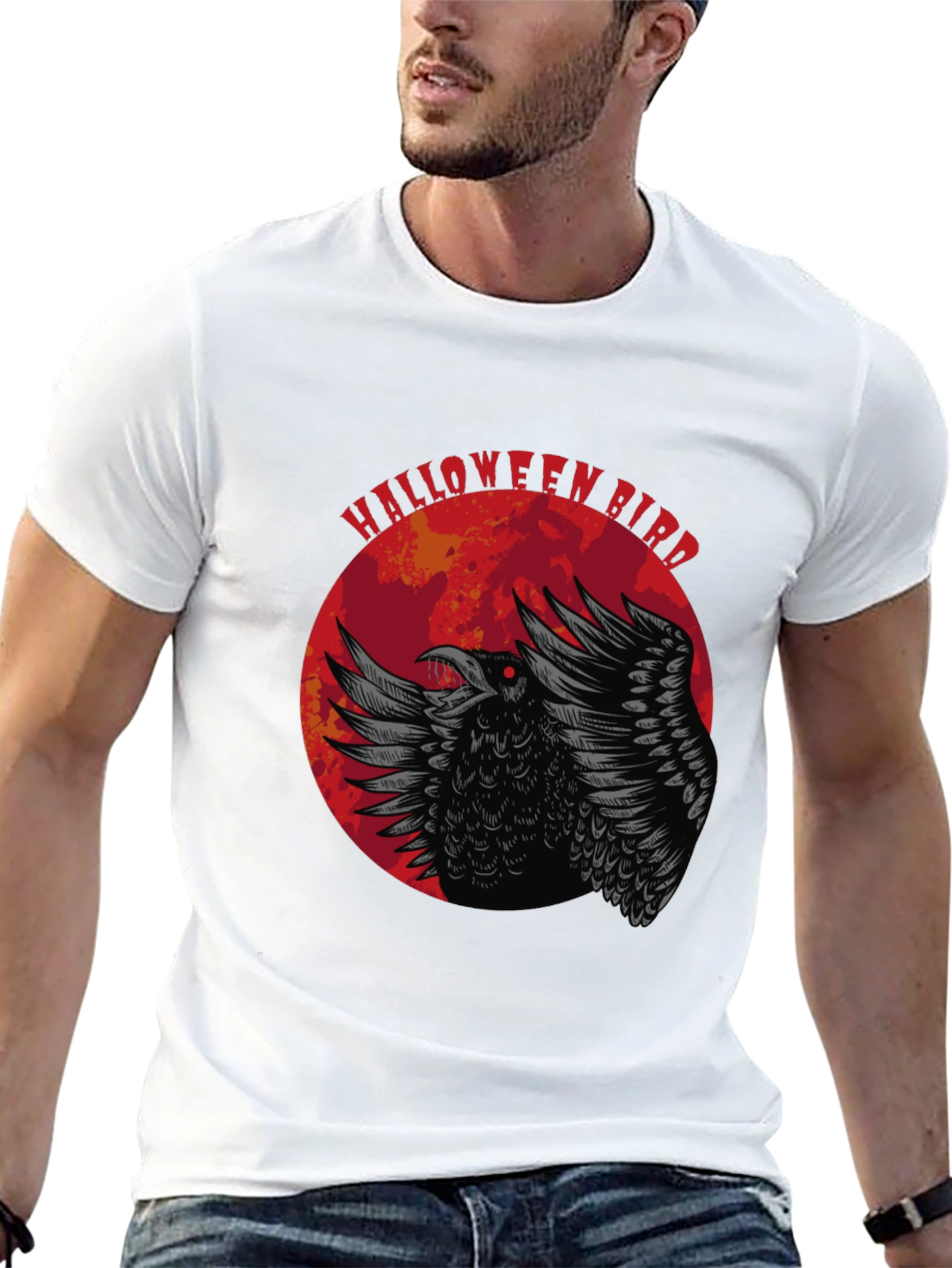 Halloween Bird T-Shirt - Raven Graphic Tee