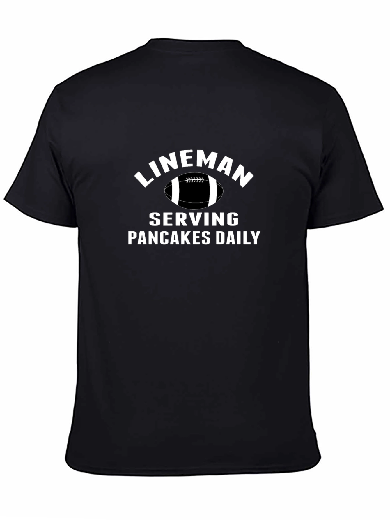 Lineman Serving Pancakes Daily Black T-Shirt