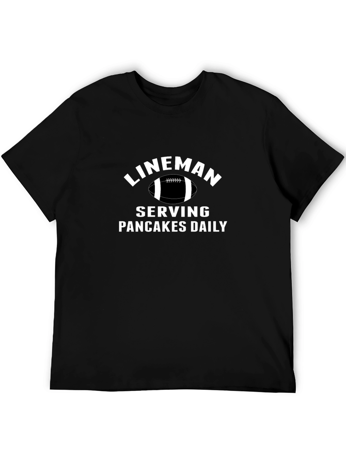 Lineman Serving Pancakes Daily Black T-Shirt