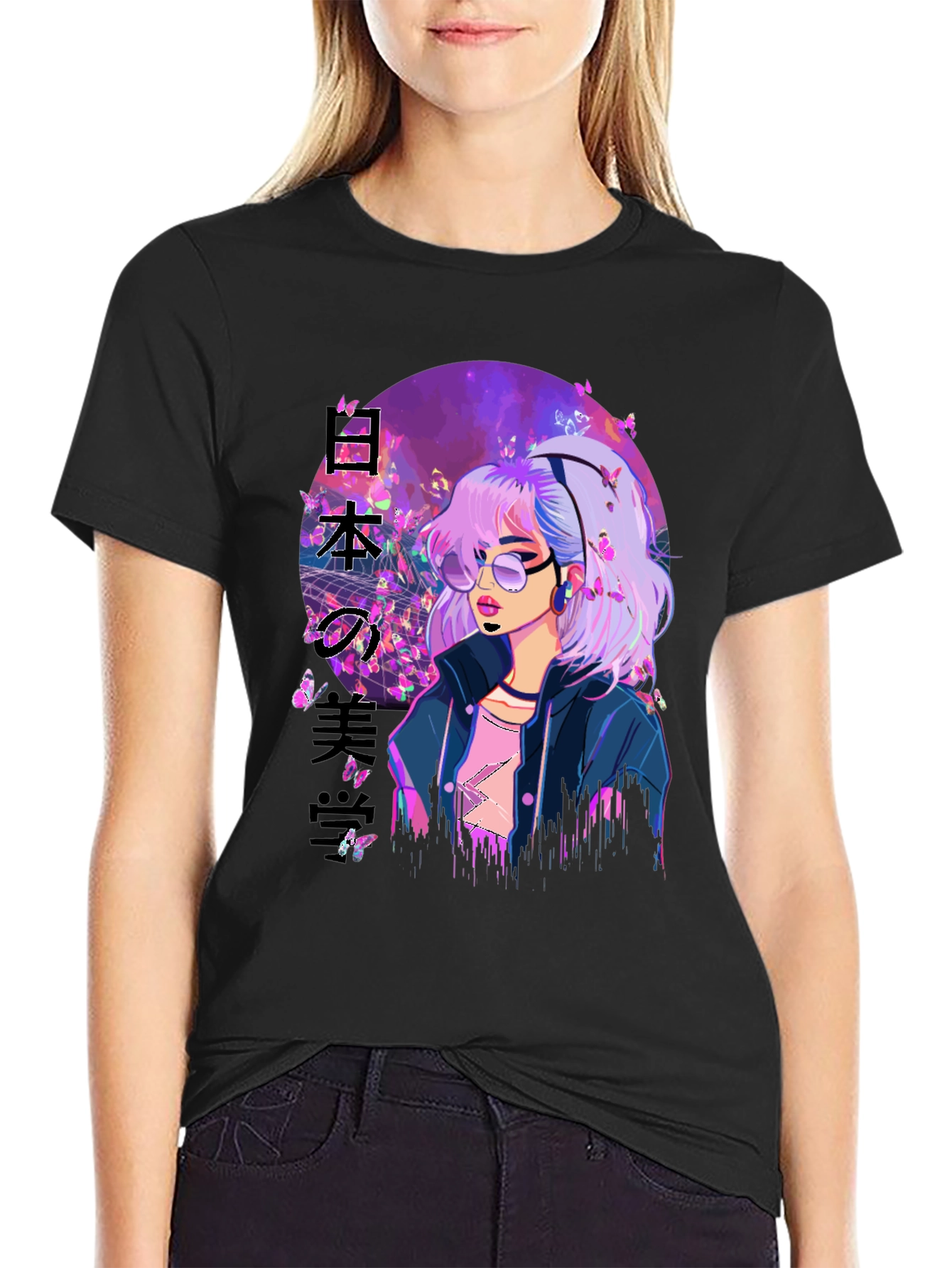 Anime Girl Butterfly T-Shirt