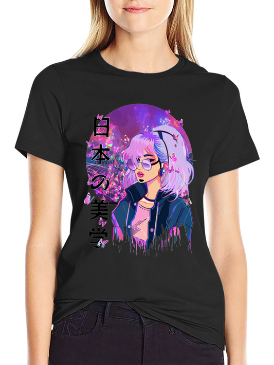 Anime Girl Butterfly T-Shirt