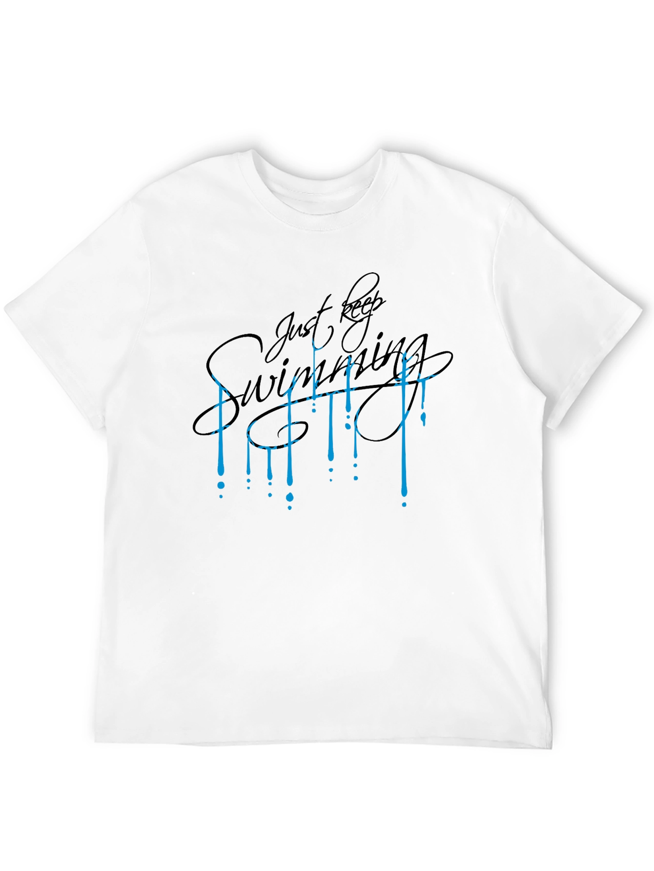 Just Keep Swimming Graphic Tee - Premium Black Cotton