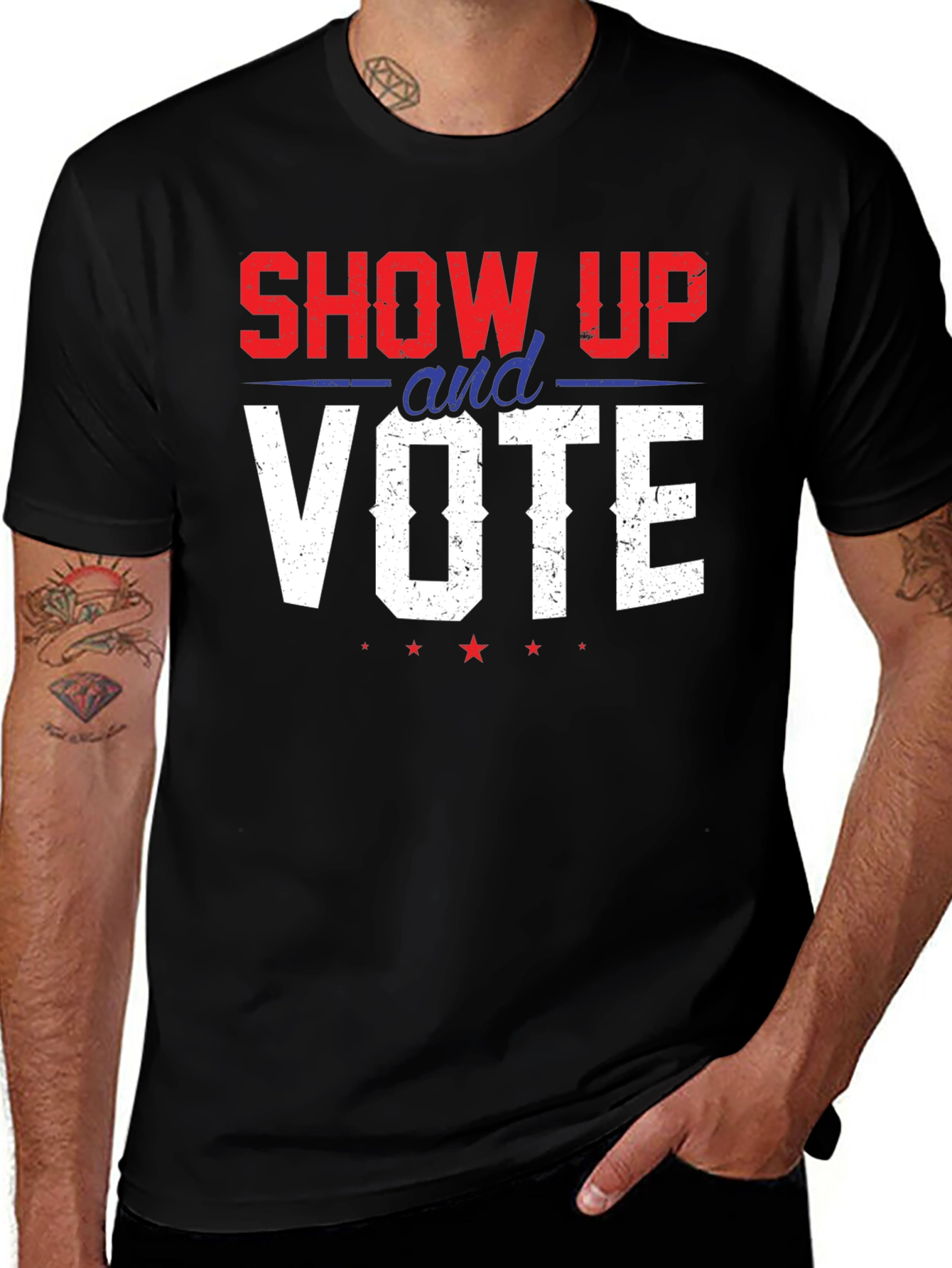 Show Up And Vote Graphic Tee - Patriotic T-Shirt