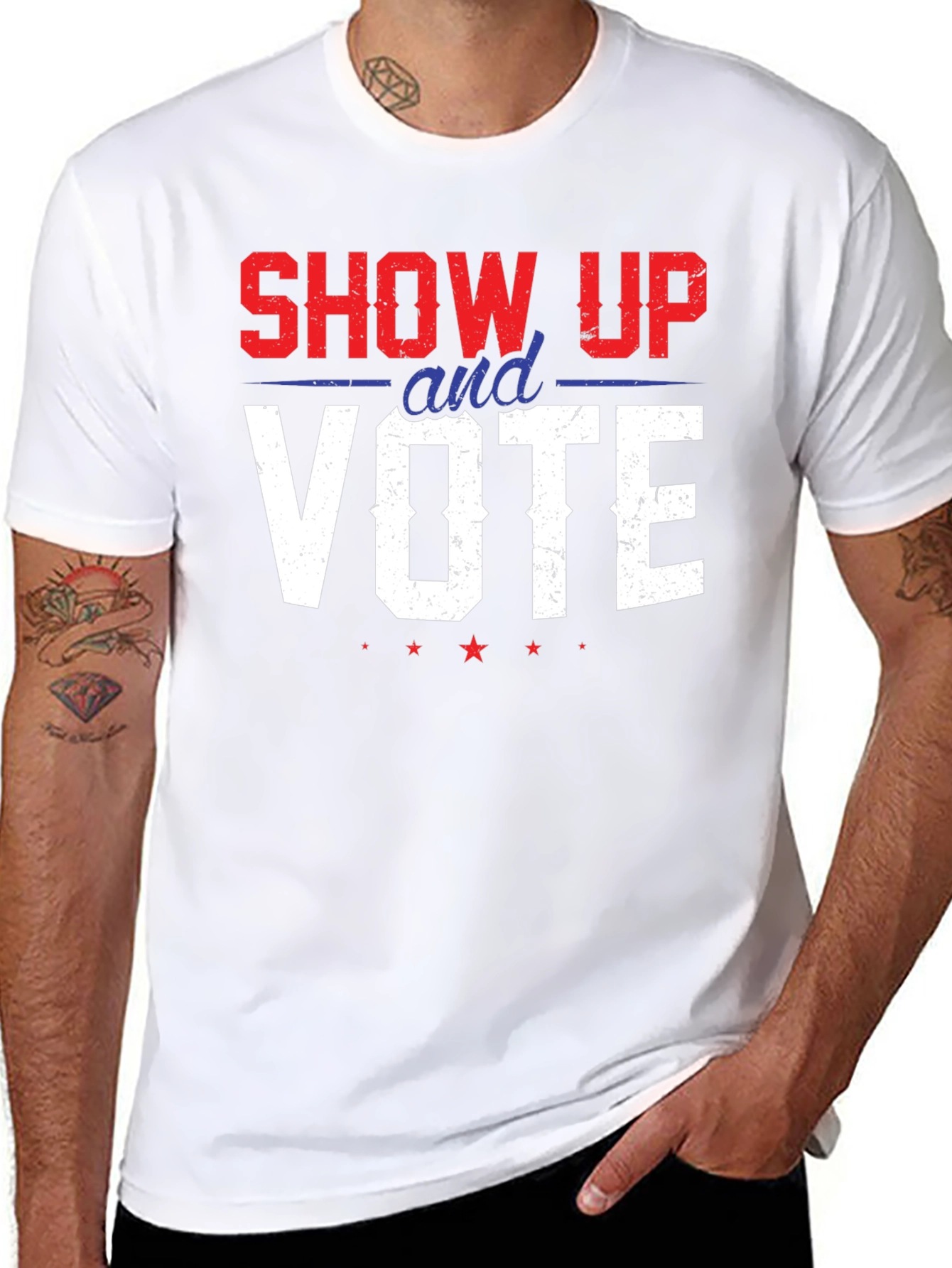 Show Up And Vote Graphic Tee - Patriotic T-Shirt