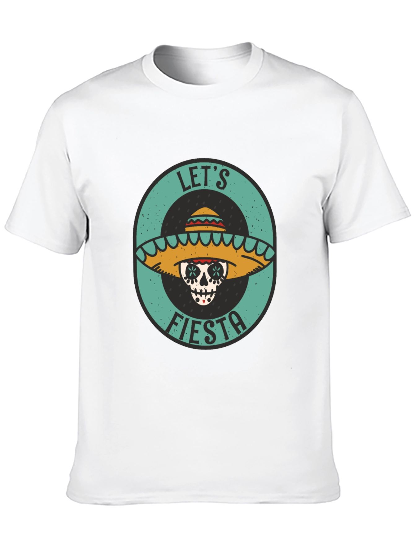 Lets Fiesta Sugar Skull Tee - Black Cotton T-Shirt
