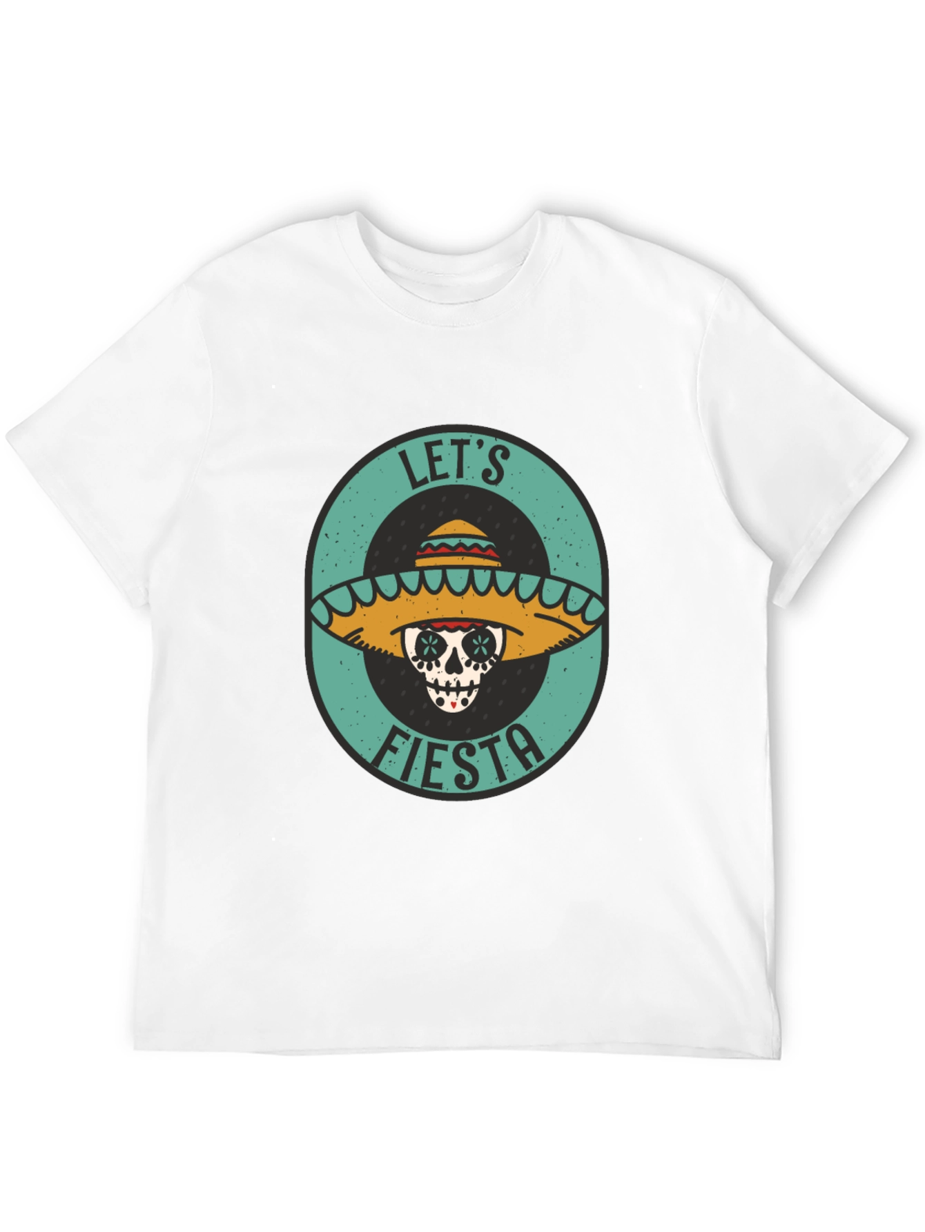 Lets Fiesta Sugar Skull Tee - Black Cotton T-Shirt