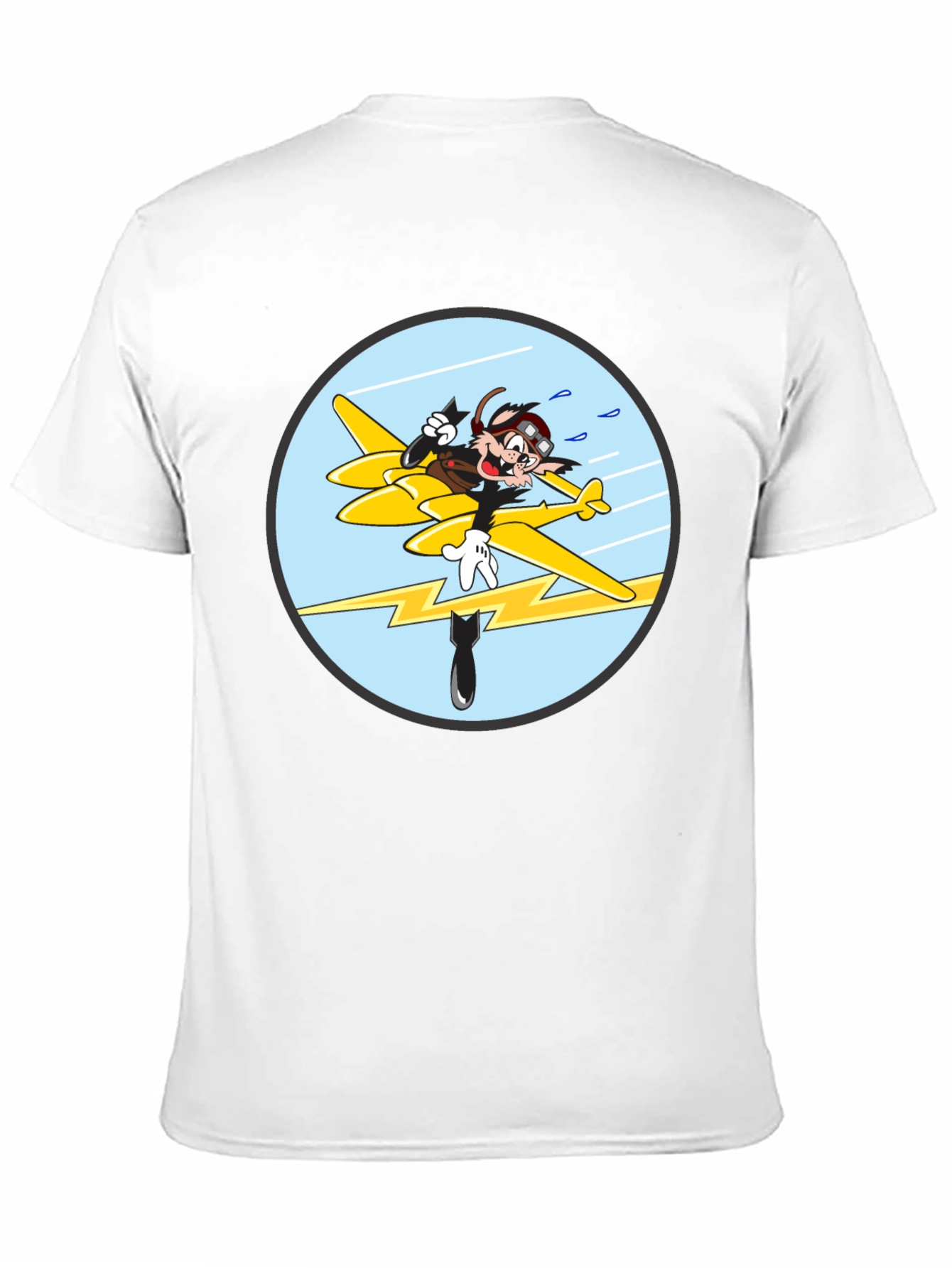 Cartoon Aviator Tee - Black Cotton Blend