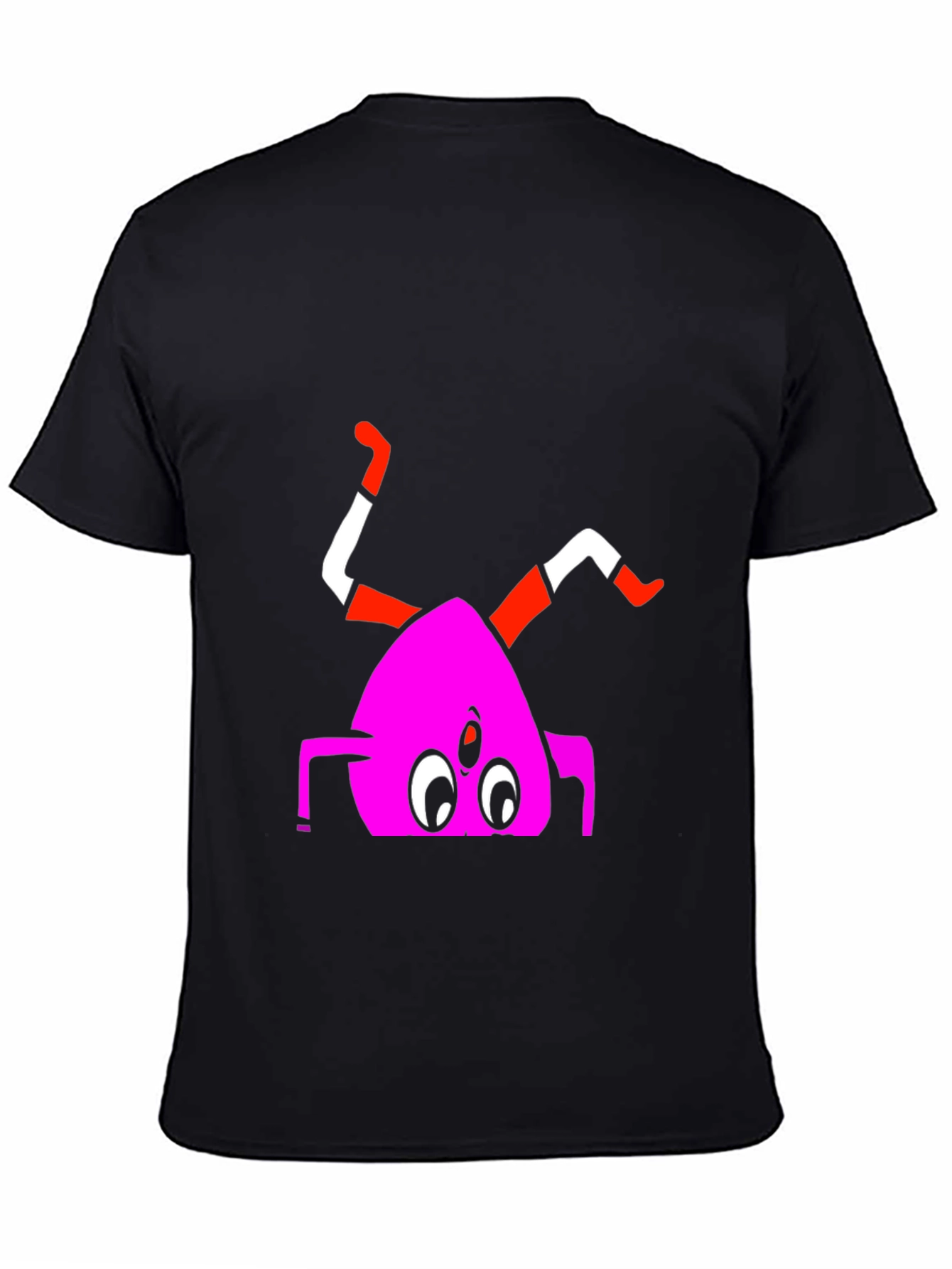Unique Cartoon Monster Graphic Print Black T-Shirt