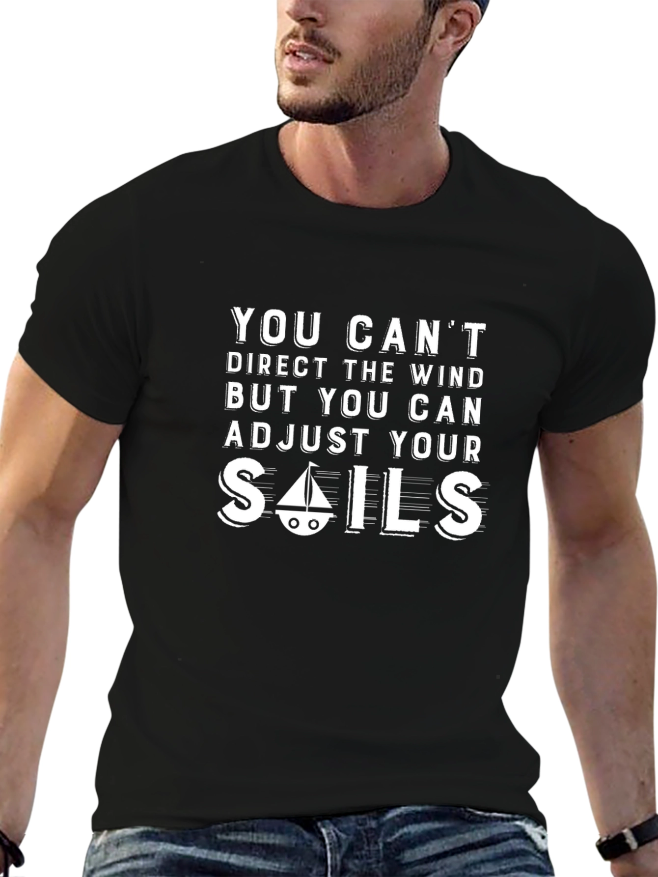 Adjust Your Sails Graphic T-Shirt - Motivational Tee