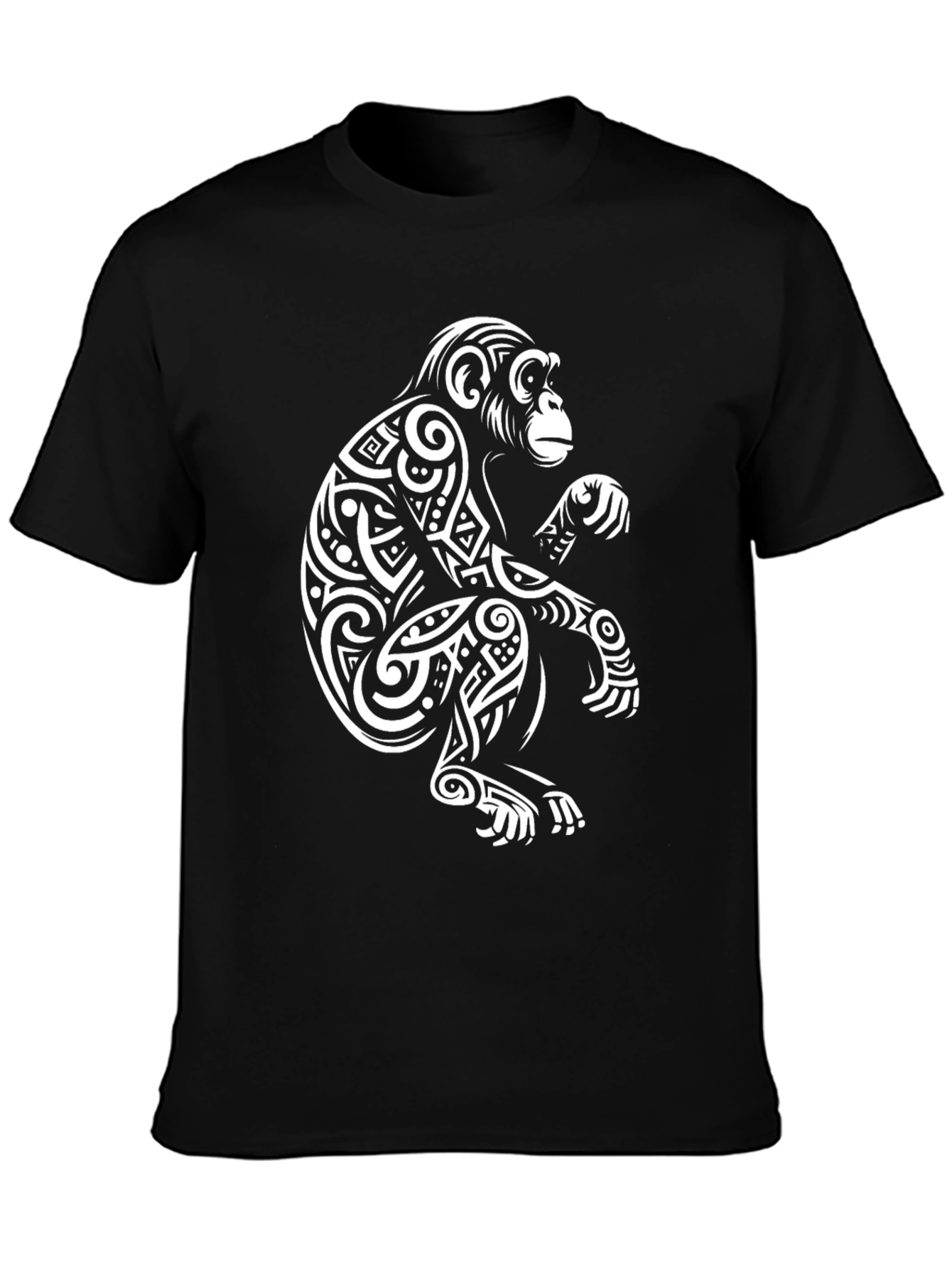 Tribal Monkey Graphic T-Shirt - Cool Design Casual Wear