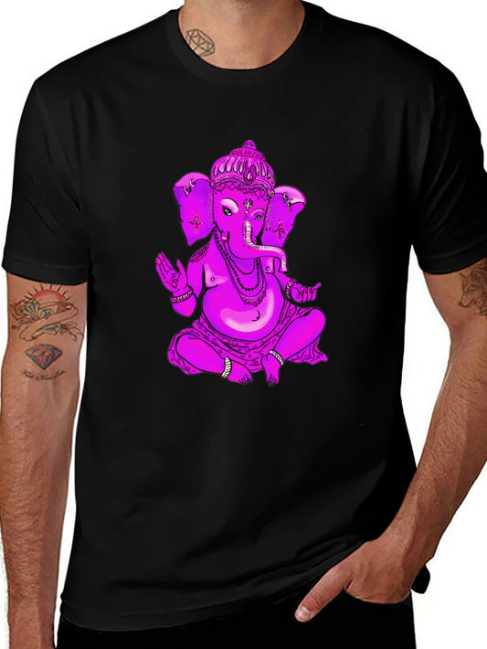 Ganesh Graphic Tee - Black Cotton Blend T-Shirt
