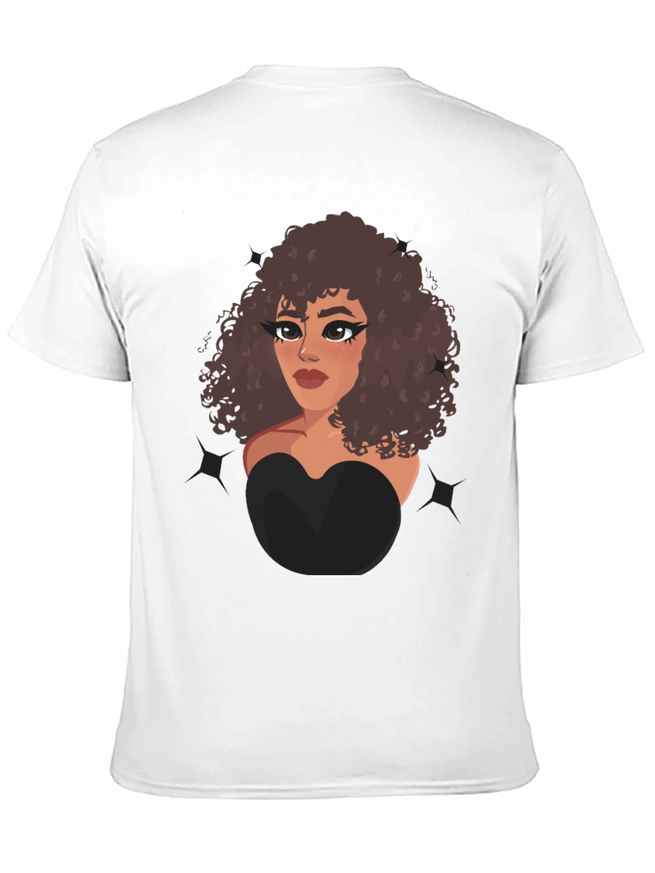 Cartoon Girl Graphic Black T-Shirt