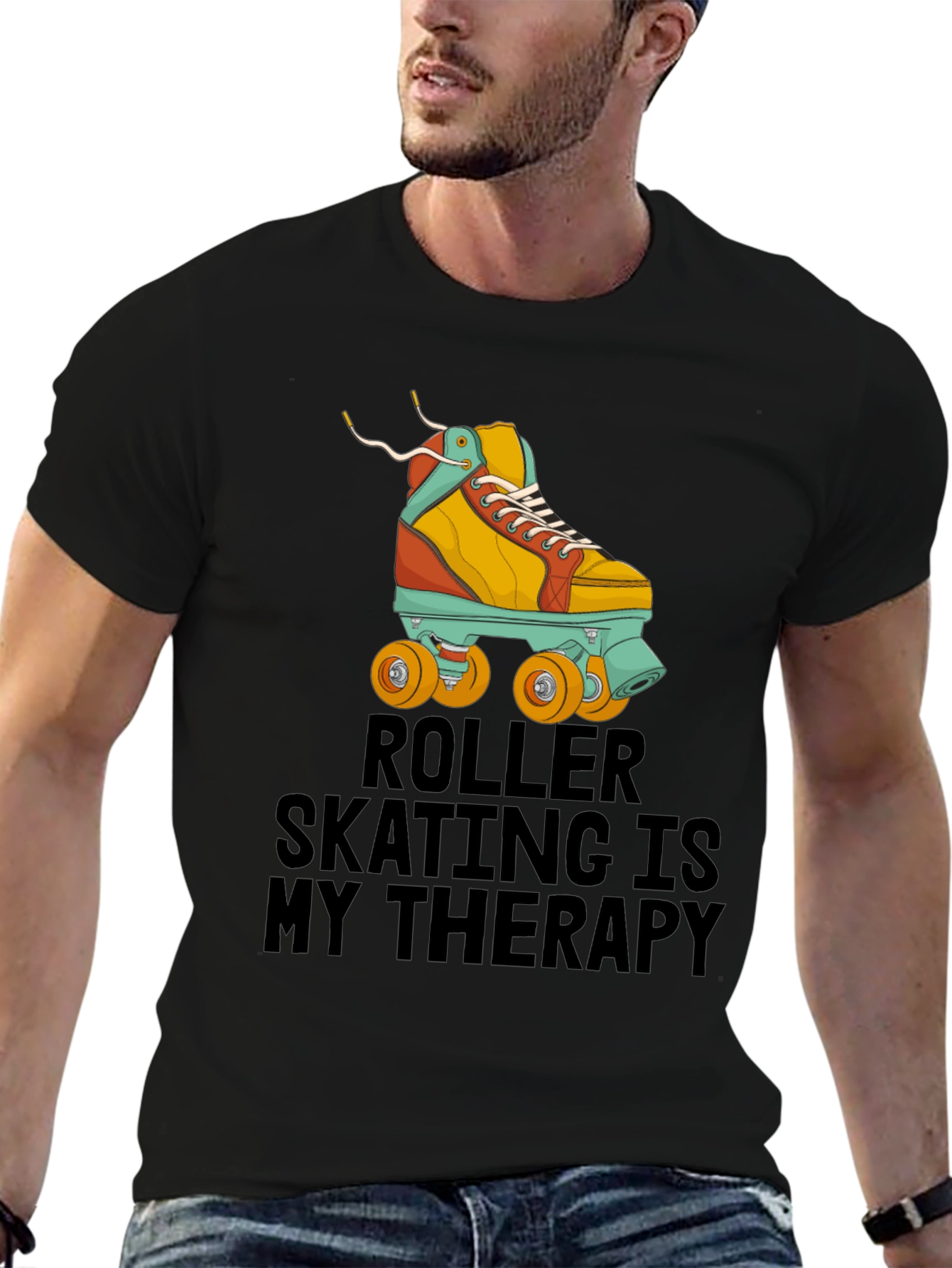 Roller Skating Therapy T-Shirt - Cool Retro Design