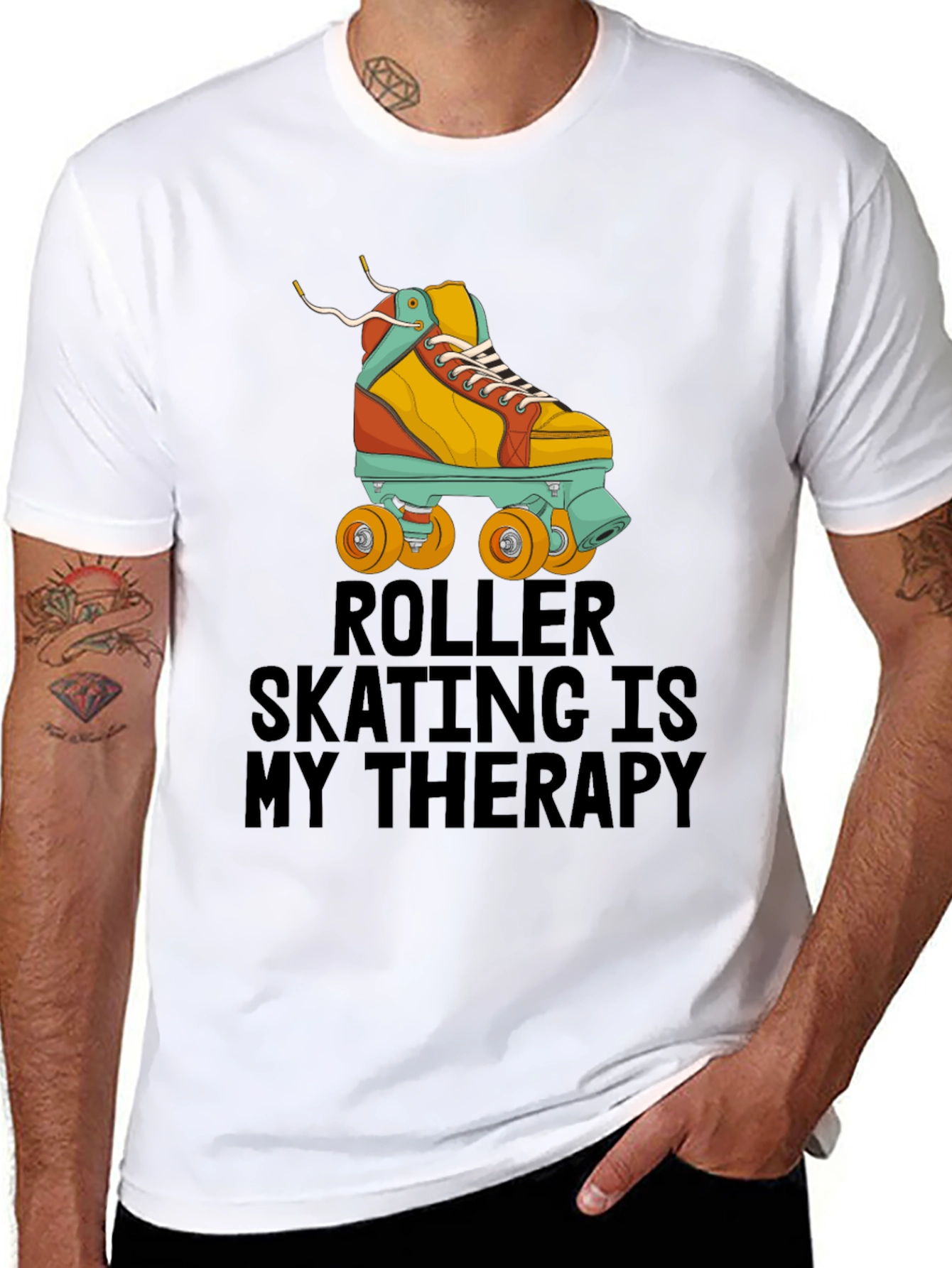 Roller Skating Therapy T-Shirt - Cool Retro Design