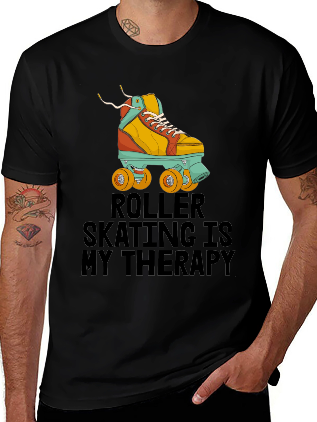 Roller Skating Therapy T-Shirt - Cool Retro Design