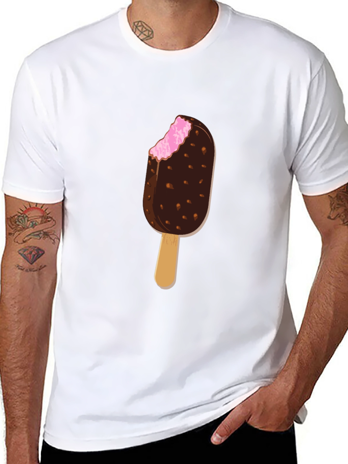 Ice Cream Bar Graphic Tee - Novelty Design