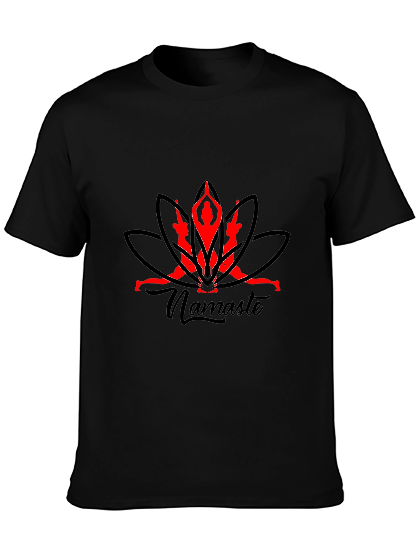 Yoga Namaste Graphic Black T-Shirt