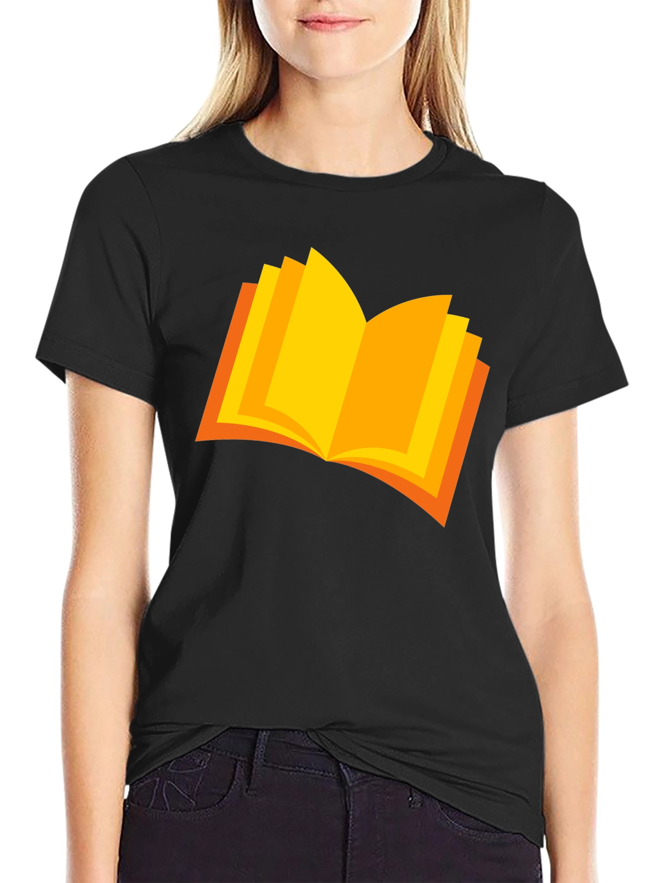 Book Graphic Black T-Shirt - Reader Tee
