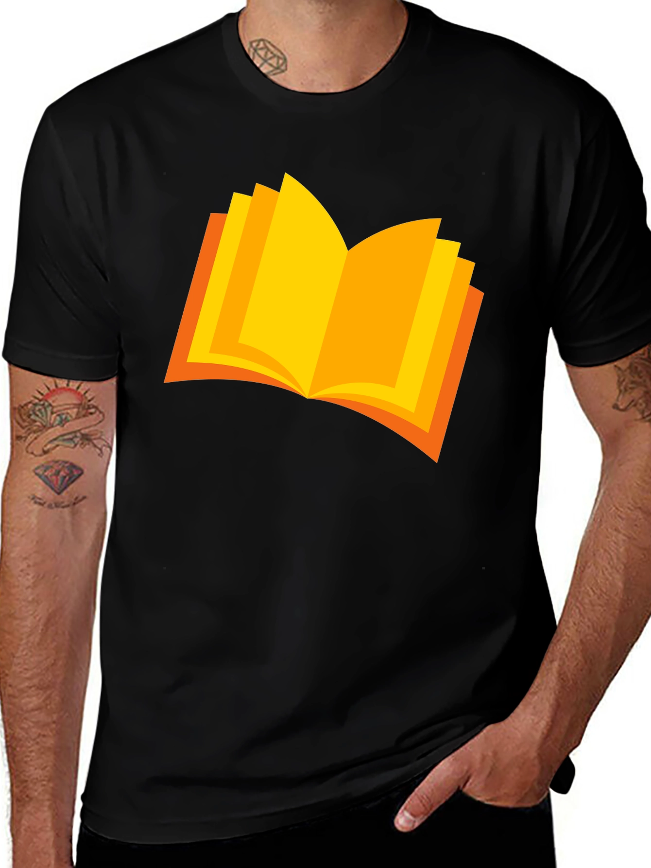 Book Graphic Black T-Shirt - Reader Tee