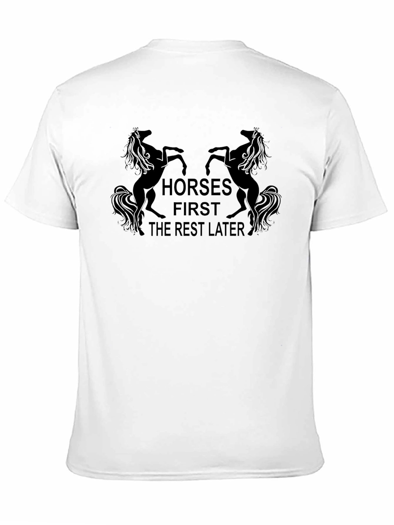Horses First Mens Black Graphic Tee