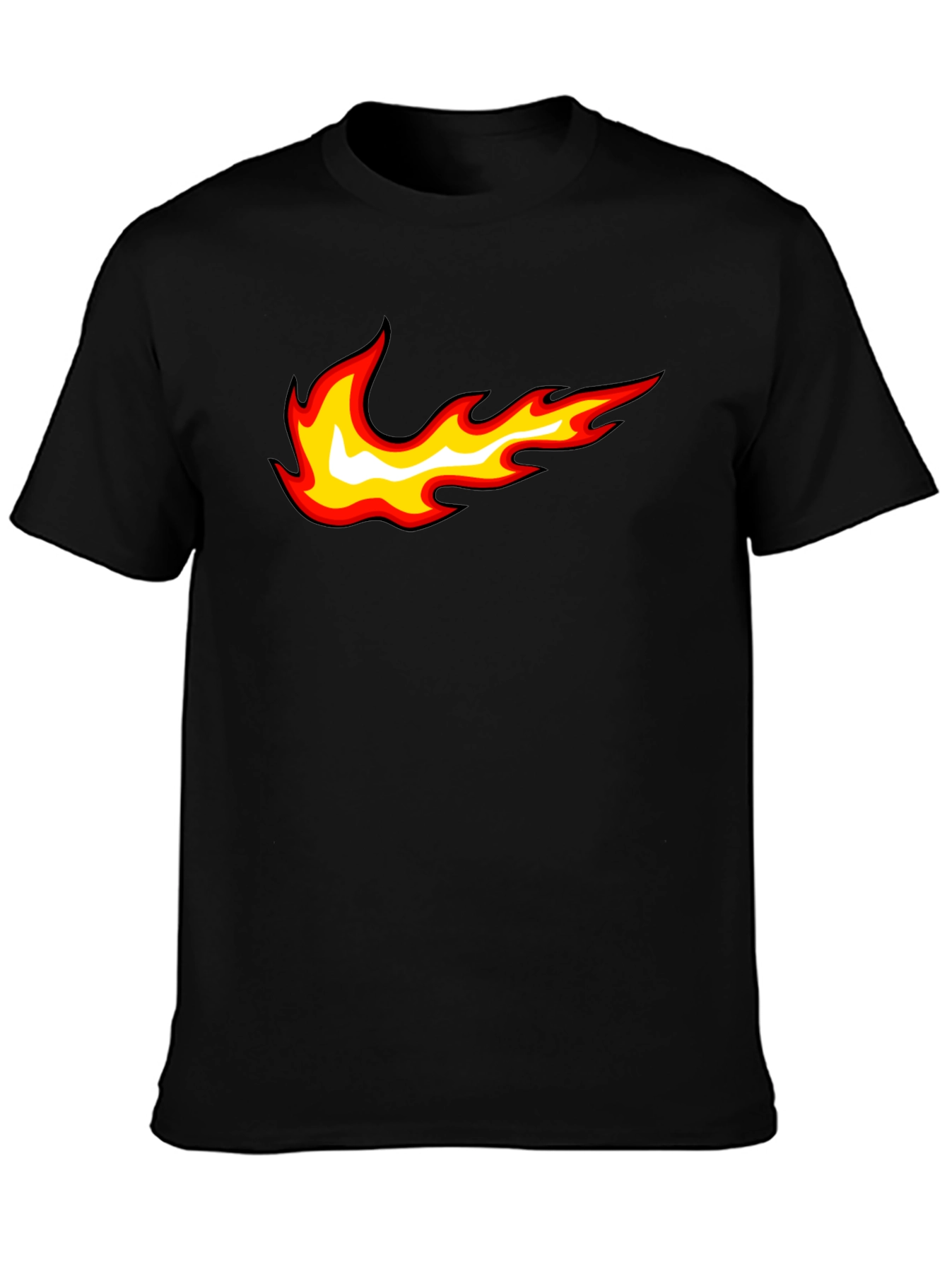 Fire Swoosh Graphic Tee - Black Cotton Blend