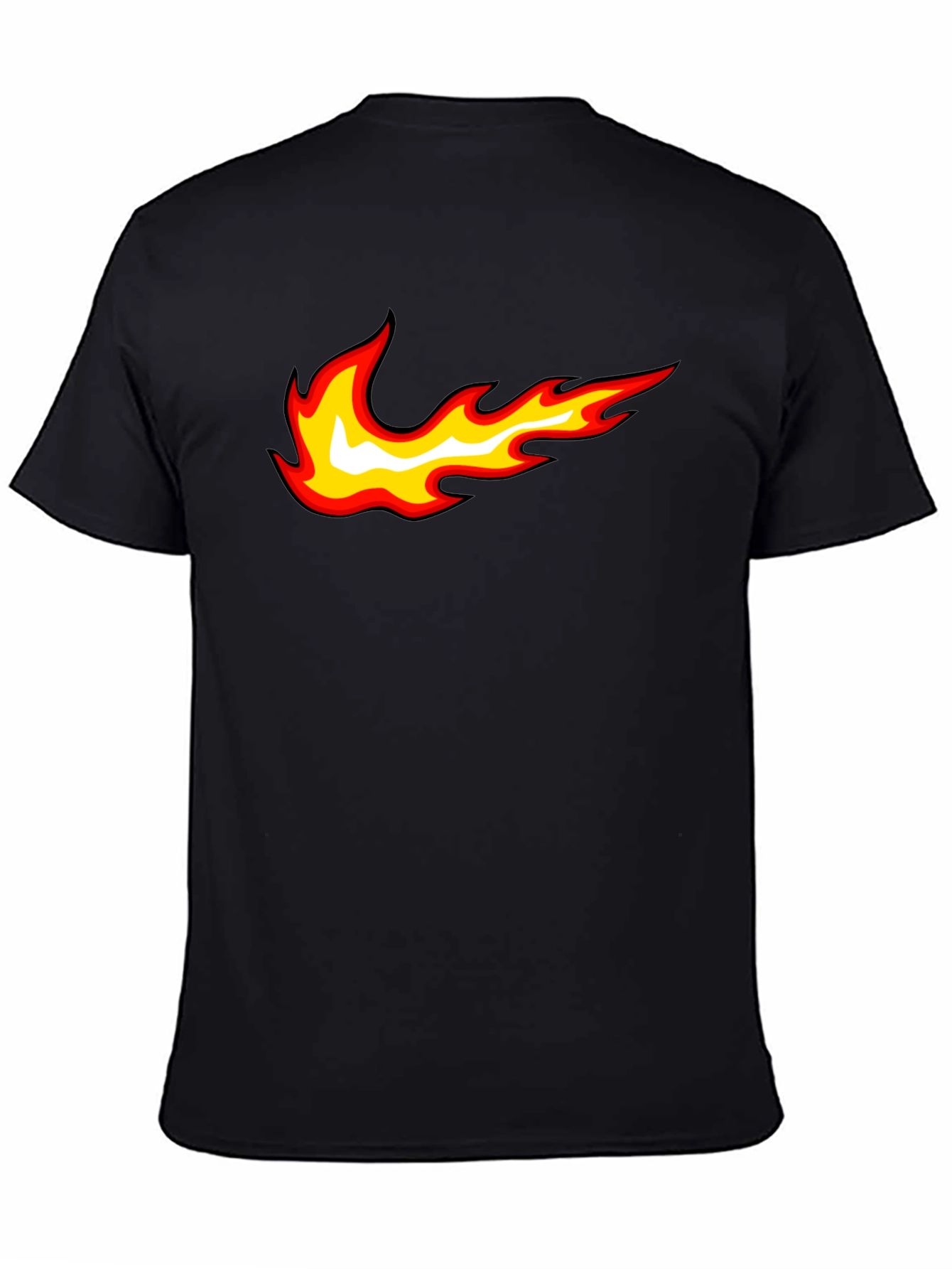 Fire Swoosh Graphic Tee - Black Cotton Blend