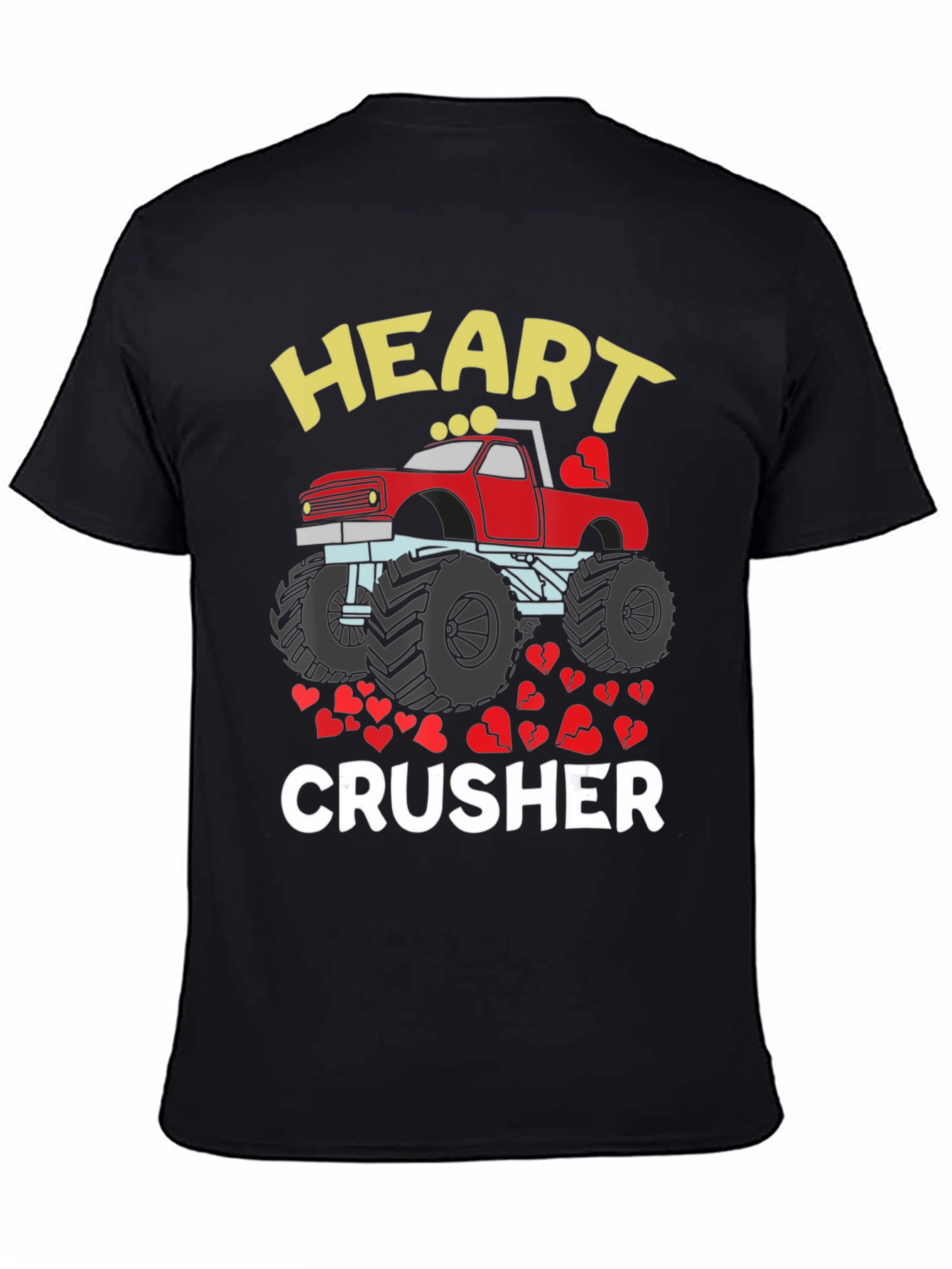 Heart Crusher Monster Truck Valentines T-Shirt
