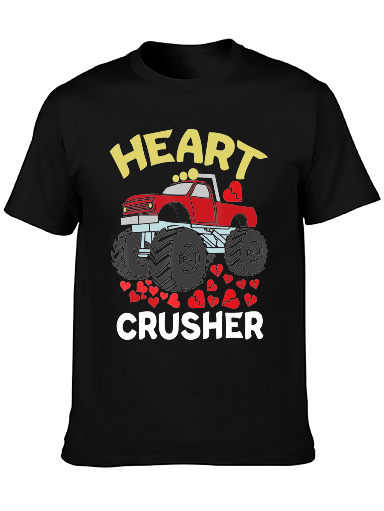 Heart Crusher Monster Truck Valentines T-Shirt