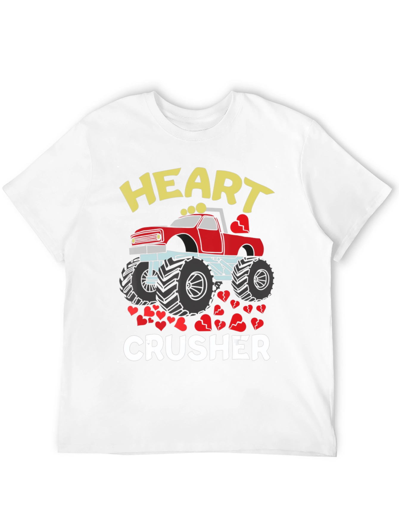 Heart Crusher Monster Truck Valentines T-Shirt