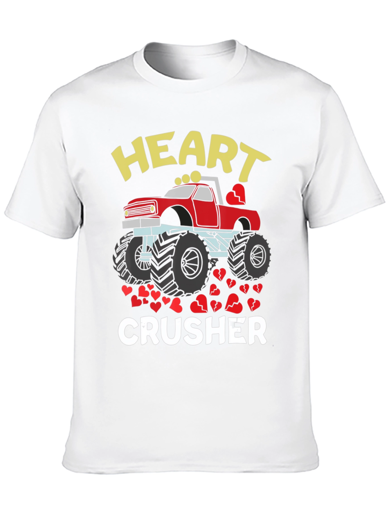 Heart Crusher Monster Truck Valentines T-Shirt