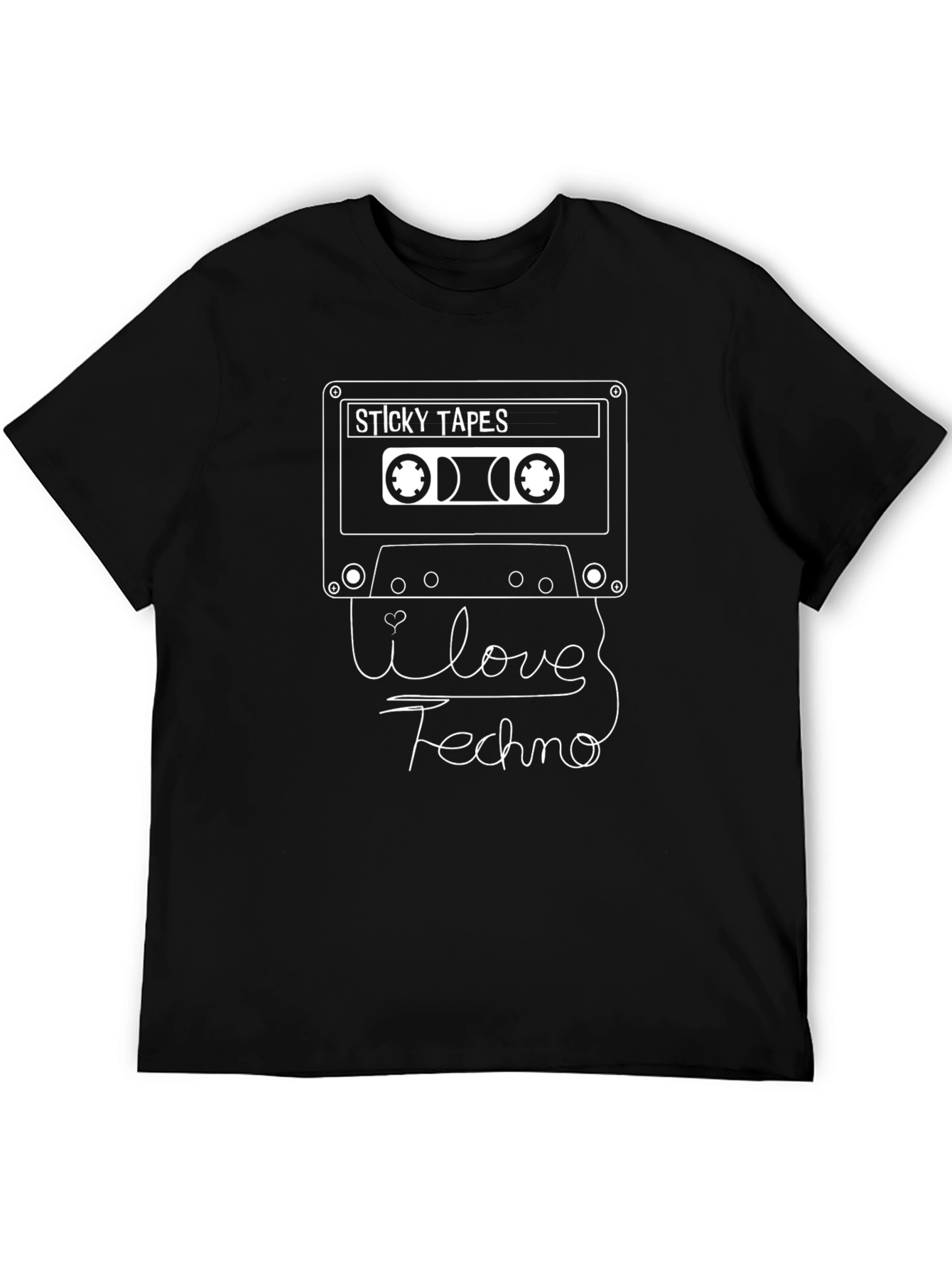 I Love Techno Black Graphic Tee