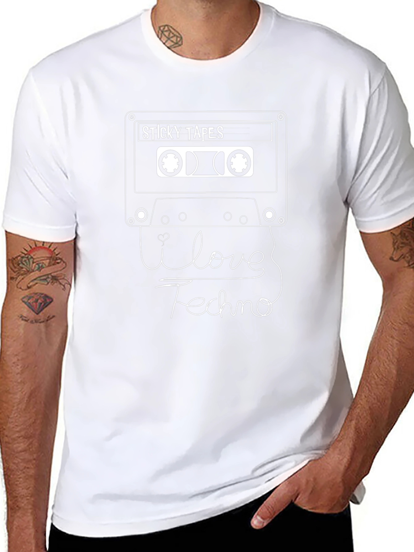 I Love Techno Black Graphic Tee