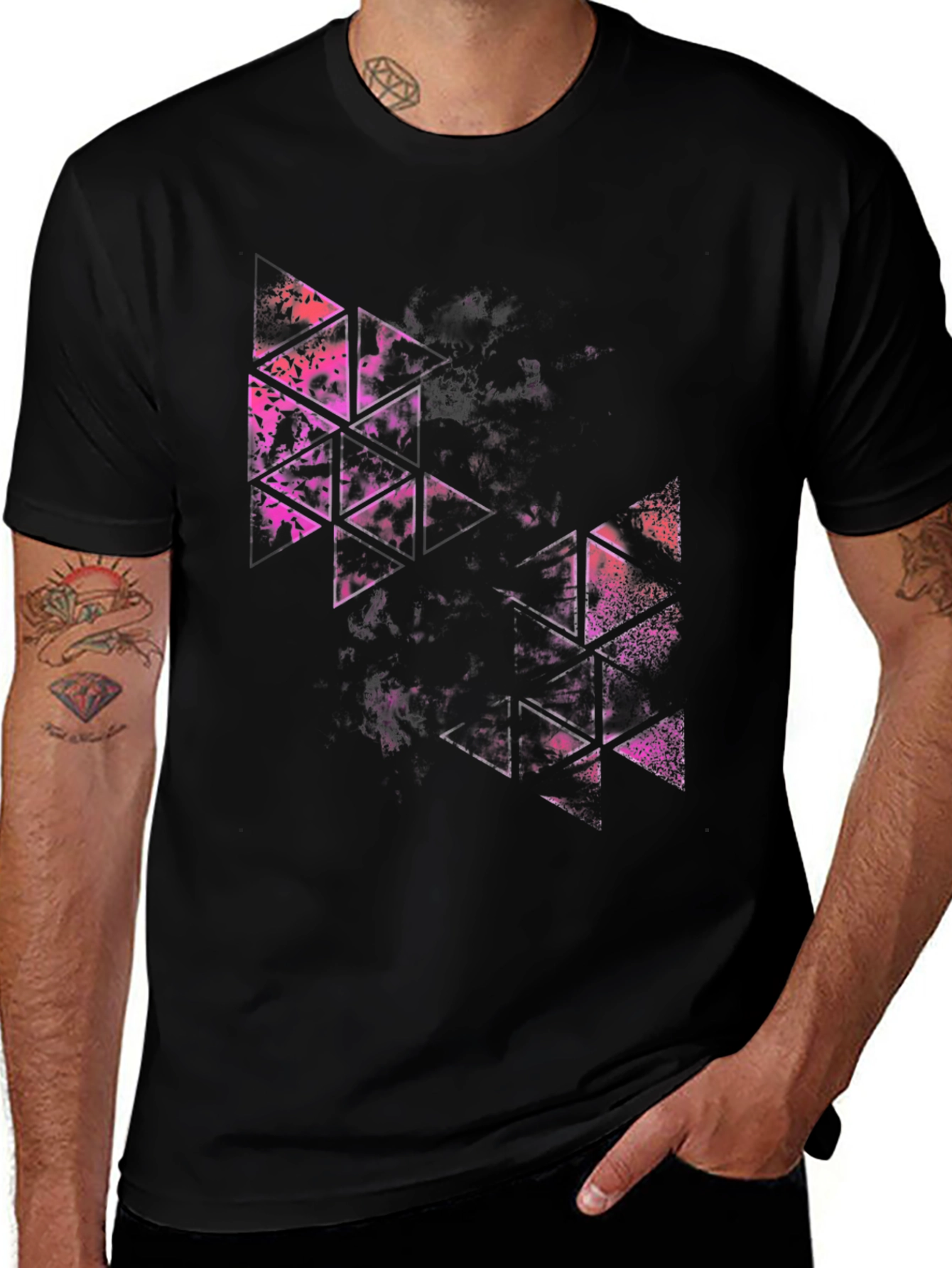 Abstract Triangle Graphic Tee - Modern Streetwear