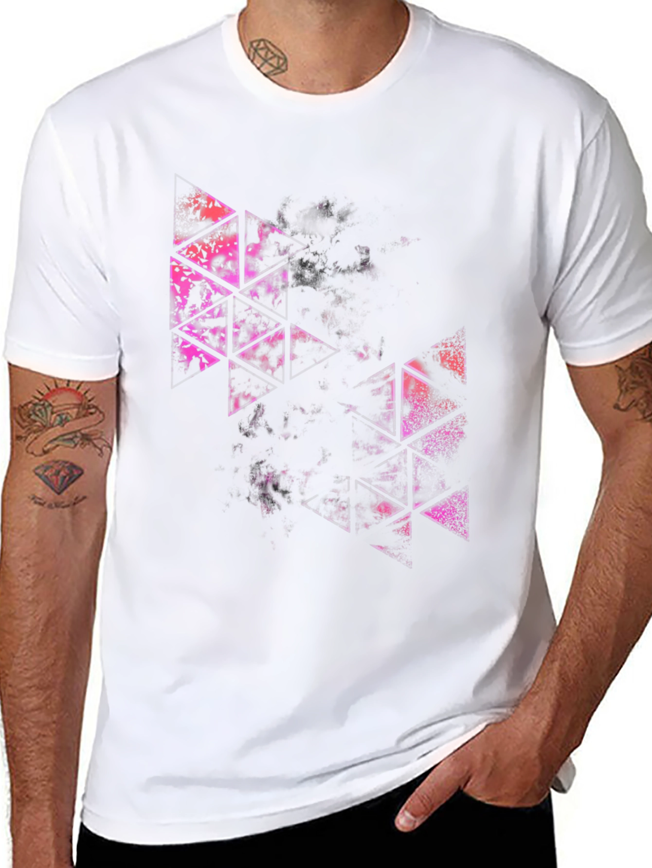 Abstract Triangle Graphic Tee - Modern Streetwear