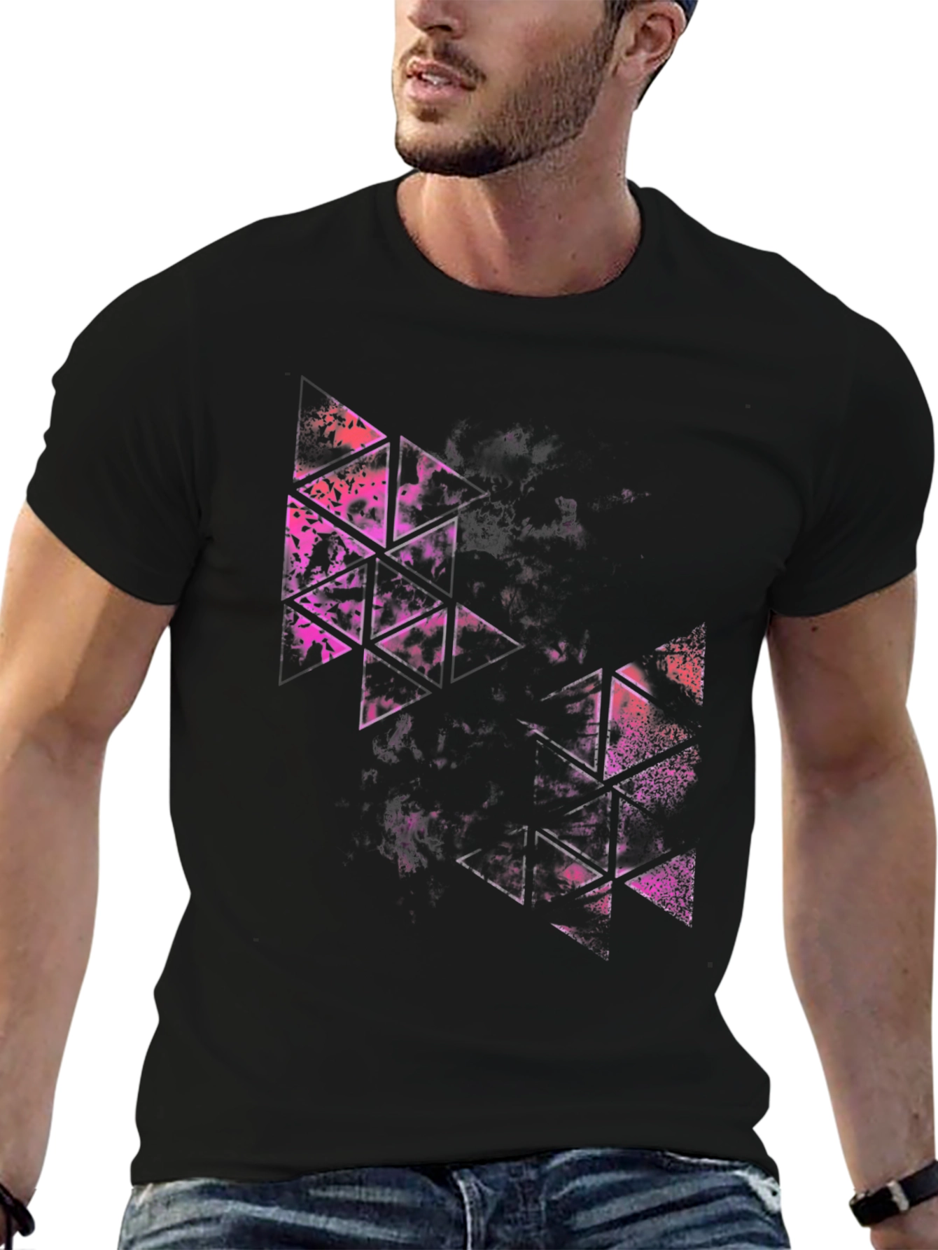 Abstract Triangle Graphic Tee - Modern Streetwear