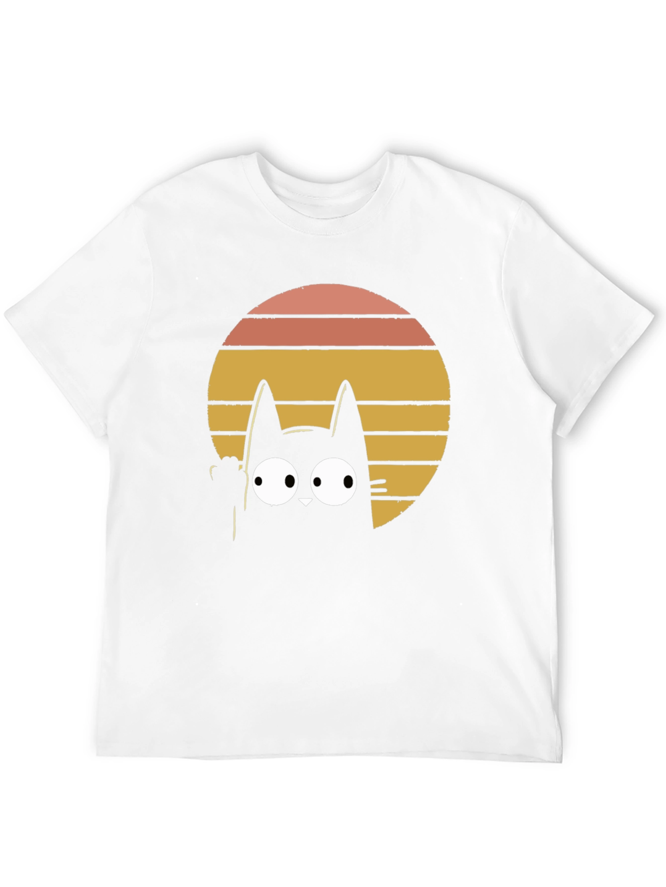 Retro Cat Graphic T-Shirt - Black