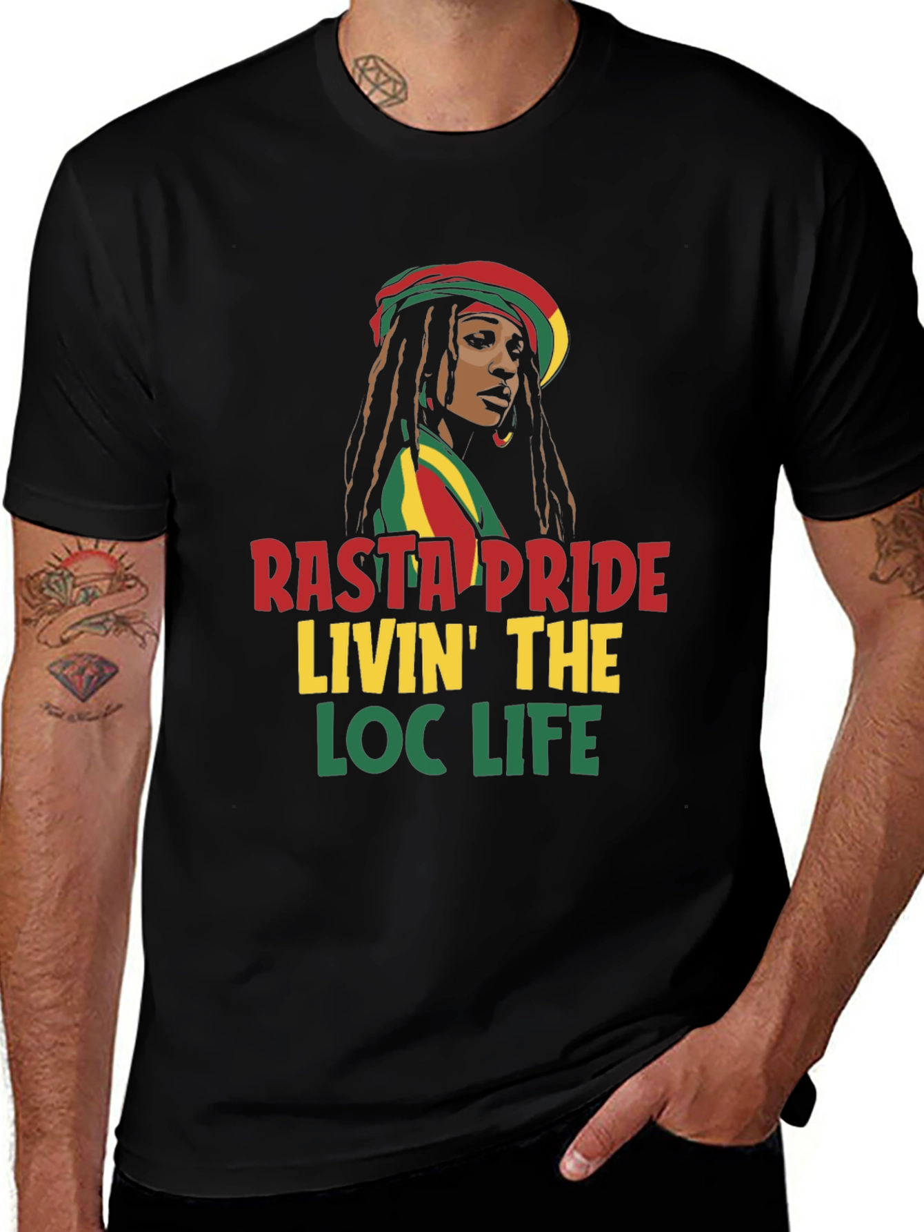Rasta Pride Loc Life T-Shirt - Jamaican Style
