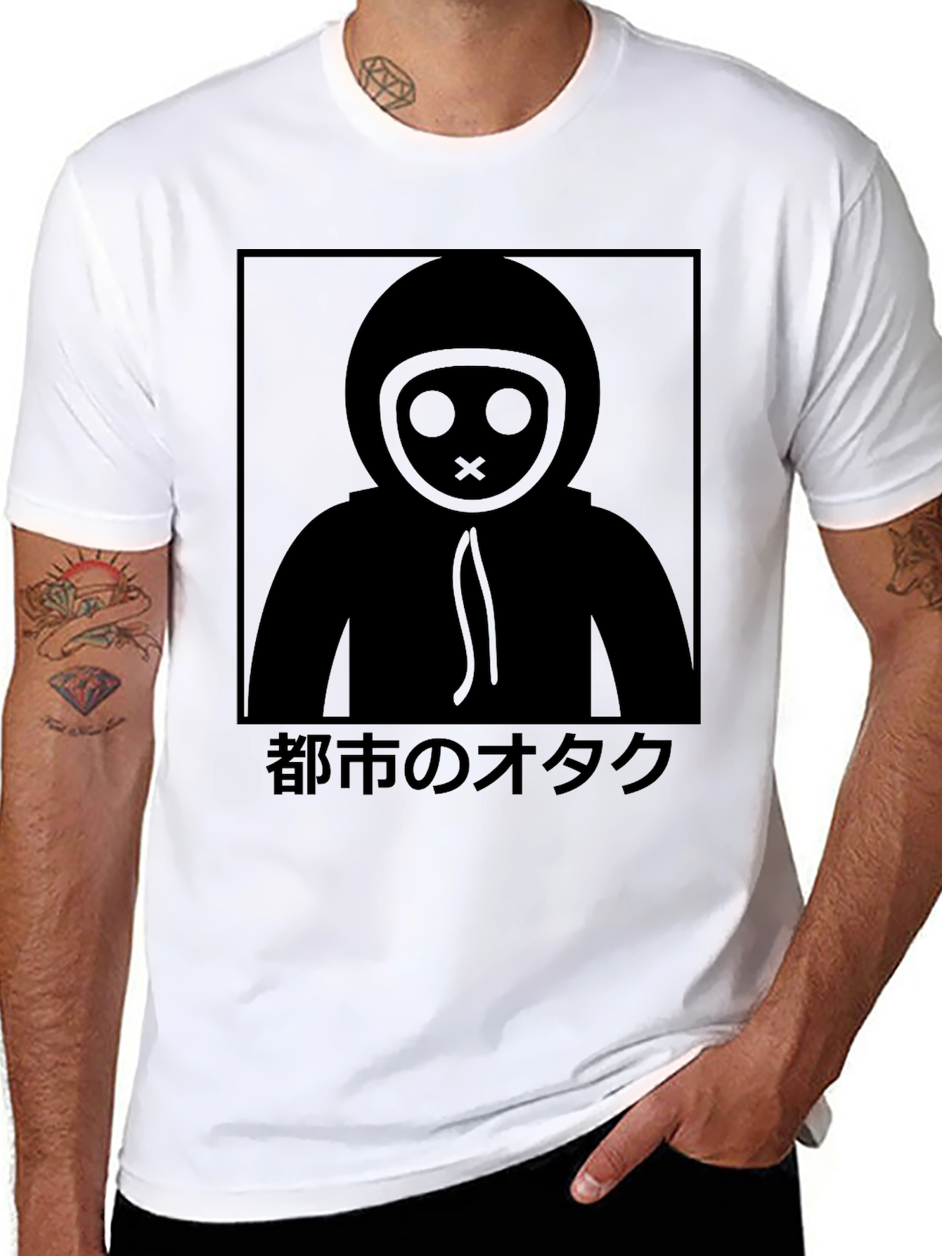 Urban Otaku Graphic Tee - Black Crew Neck