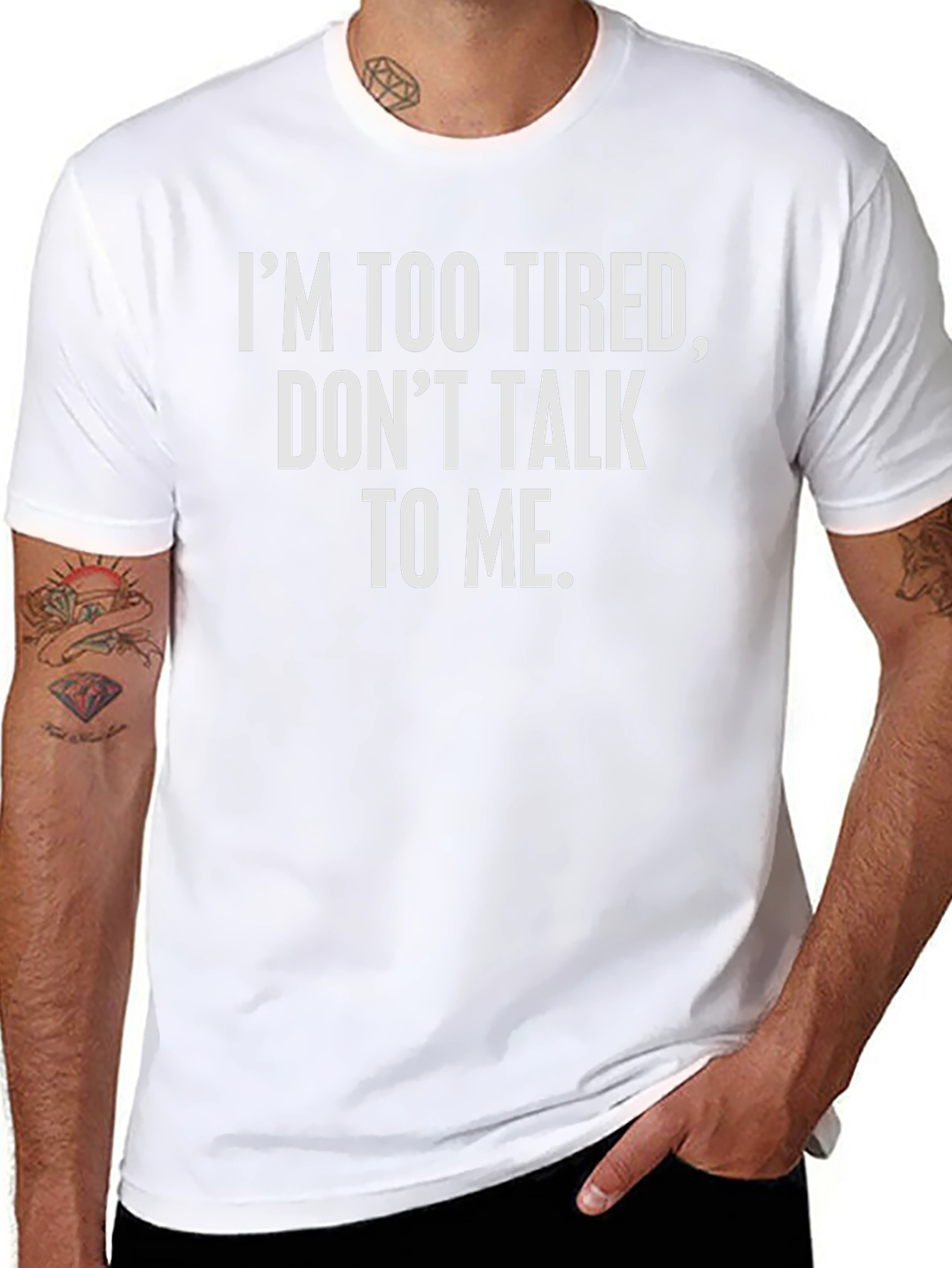 Im Too Tired Graphic Tee - Black