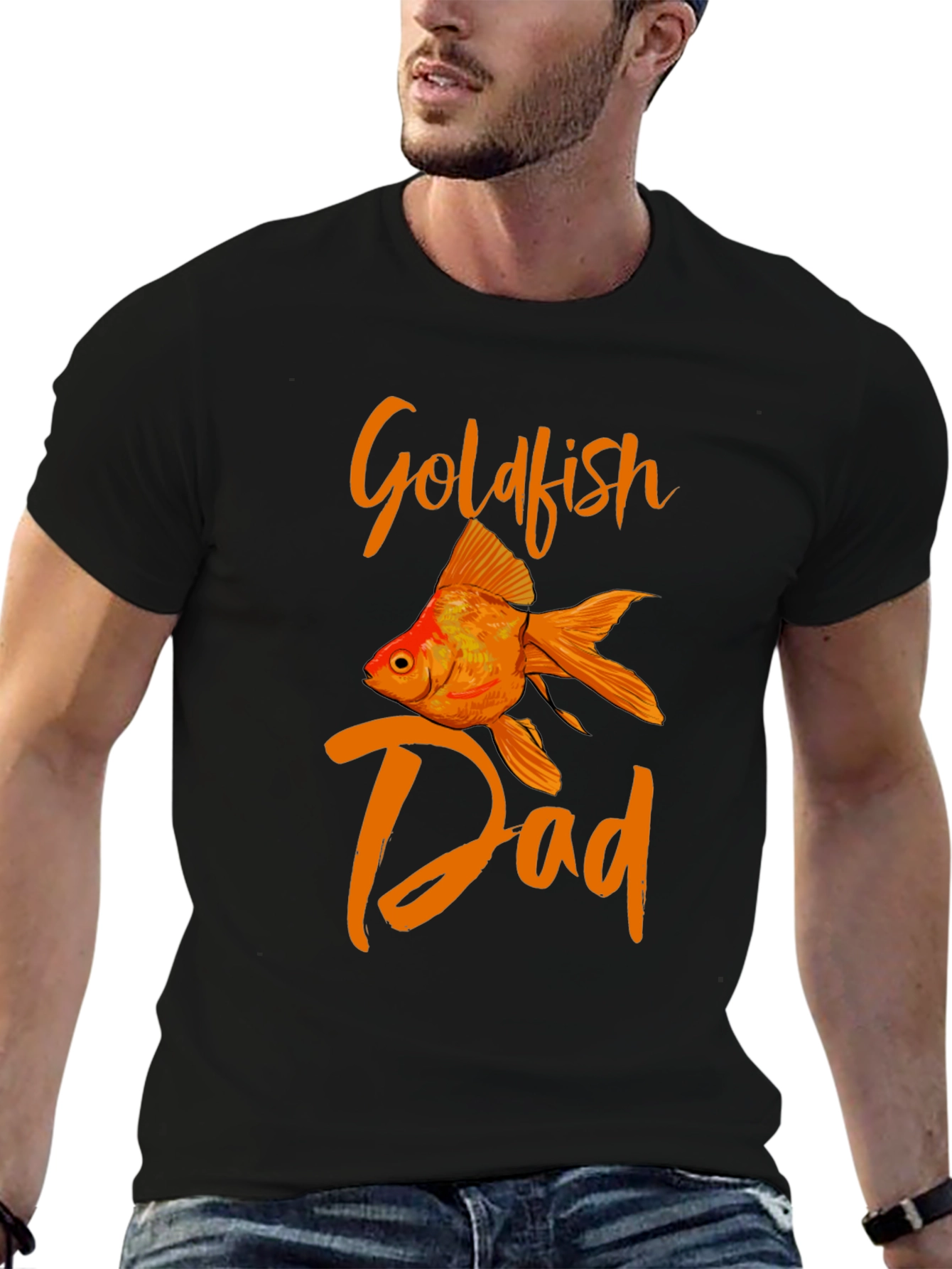Goldfish Dad Graphic T-Shirt - Black
