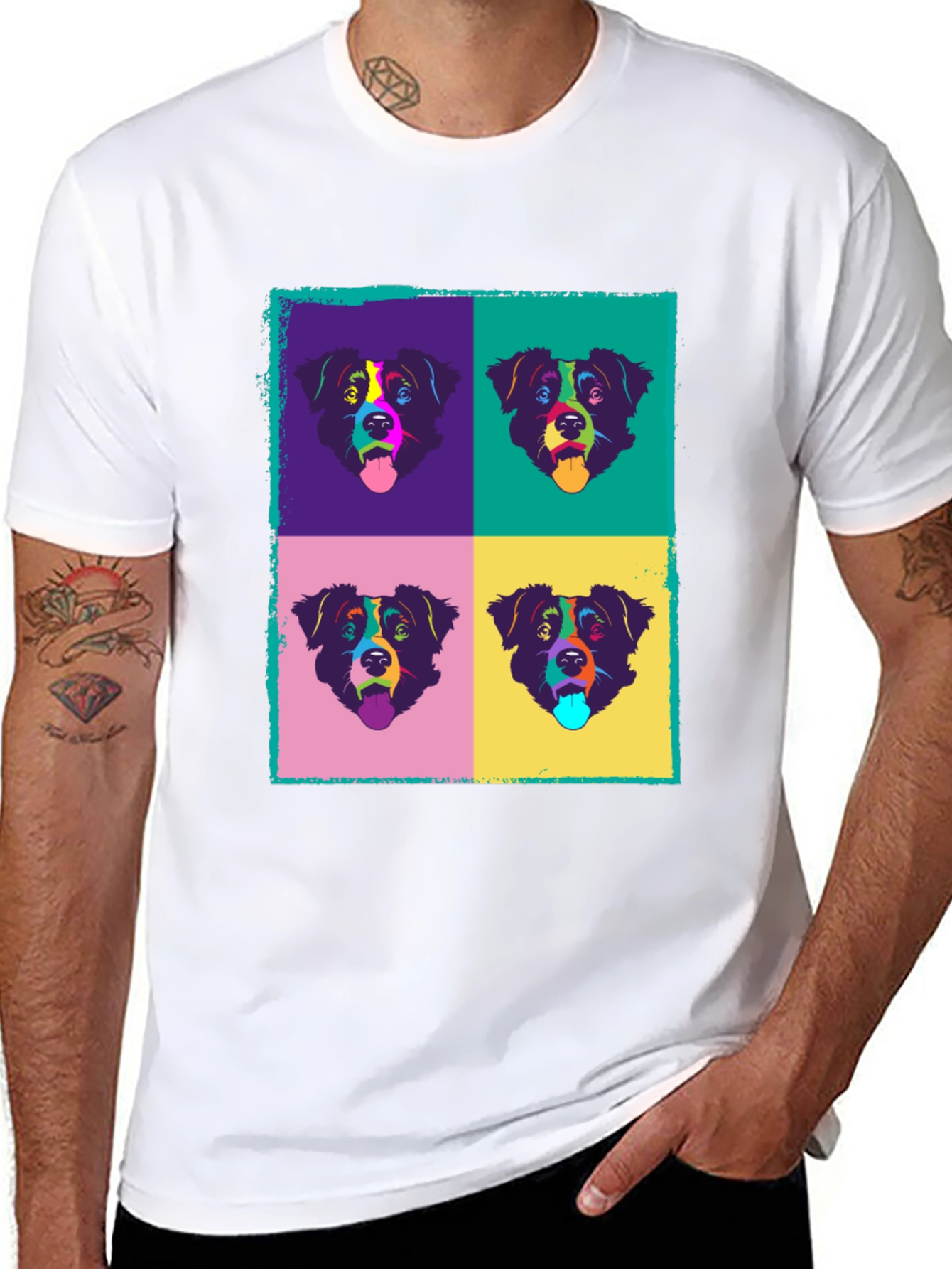 Pop Art Dog Graphic T-Shirt