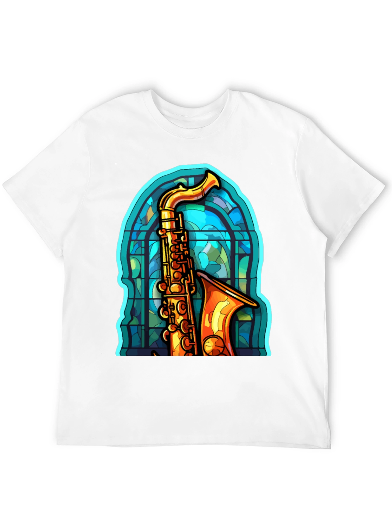 Saxophone Stained Glass Graphic Tee