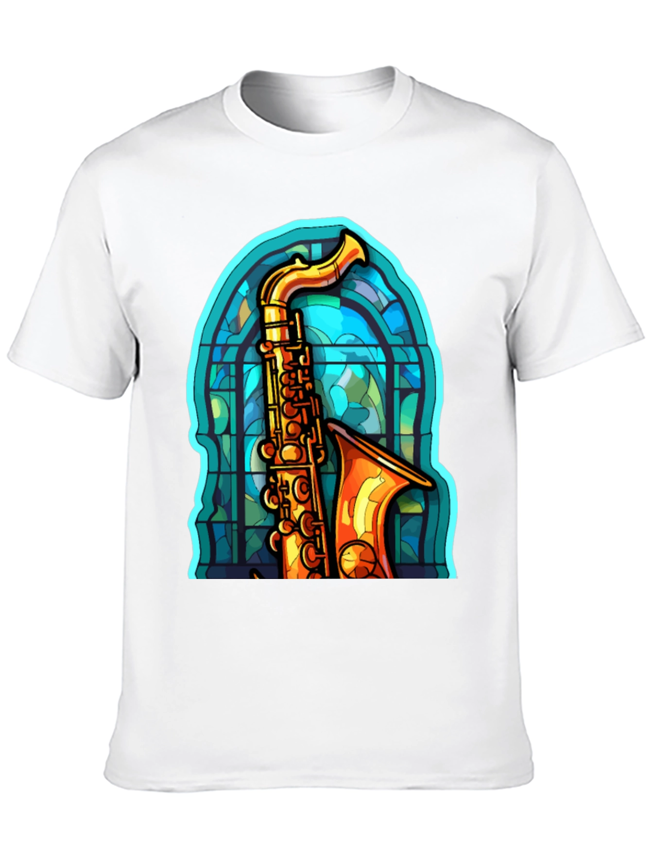 Saxophone Stained Glass Graphic Tee