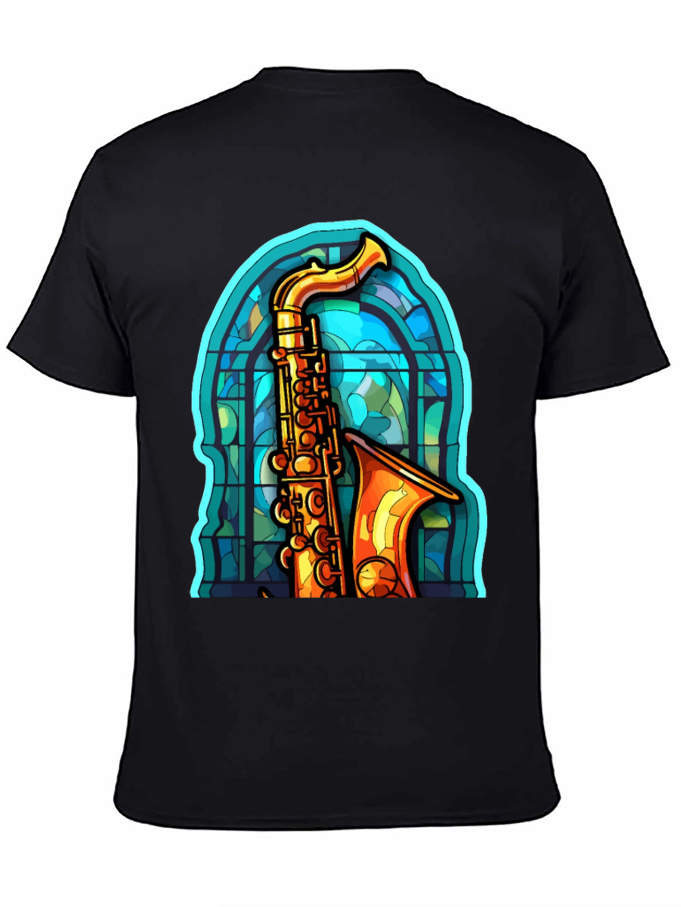 Saxophone Stained Glass Graphic Tee
